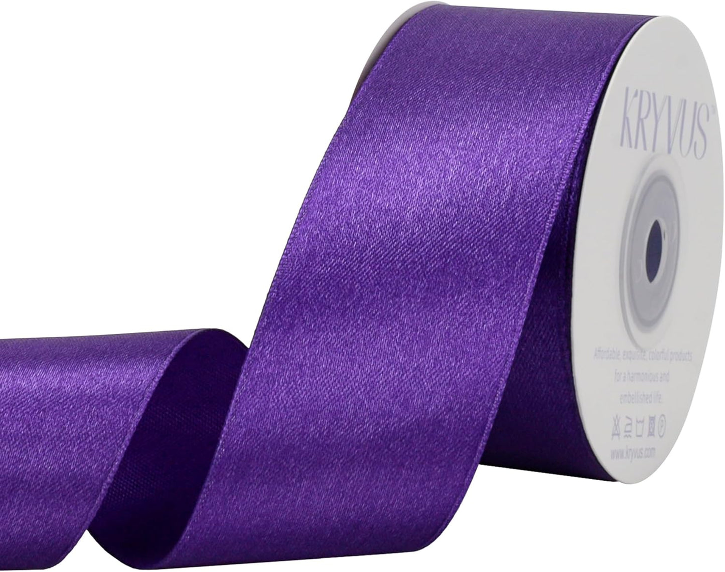 Purple Satin Ribbon 1-1/2 inch X Continuous 25 Yards, Single Face Polyester Ribbon Perfect for Gift Wrapping, Flower Bouquet, Wedding Decor, Crafts, Bow Making, Sewing and More