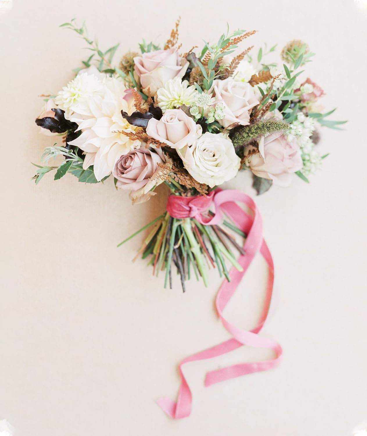 Pink Velvet Ribbon 3/8'' 25 Yards for Christmas Tree, Gift Wrapping, Flower Bouquet, Wreath Decorations, Bow Making