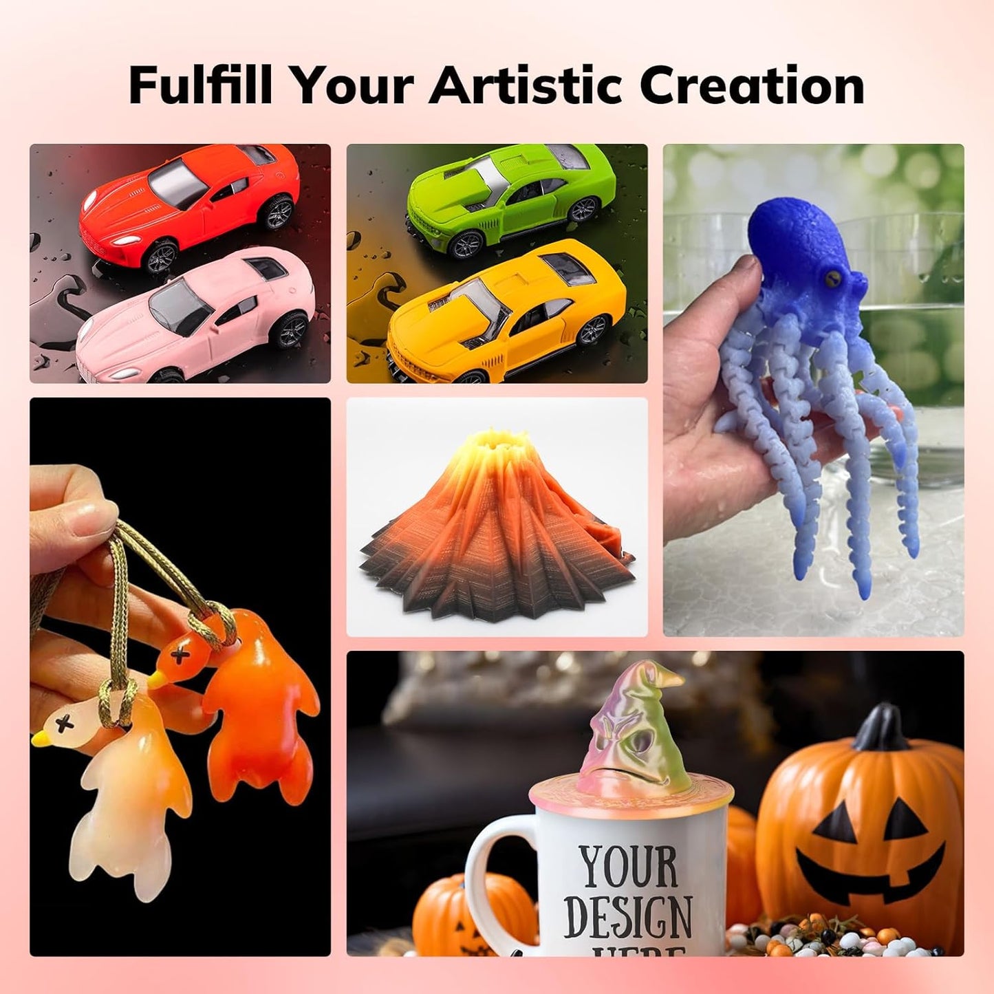 AMOLEN 3D Printer Filament, Temp Change Red to White PLA Filament 1.75mm, Cold & Heat Temp Color Change with Temperature Filament, Dimensional Accuracy +/- 0.02 mm, 1KG/2.2lb, Fits Most FDM Printers