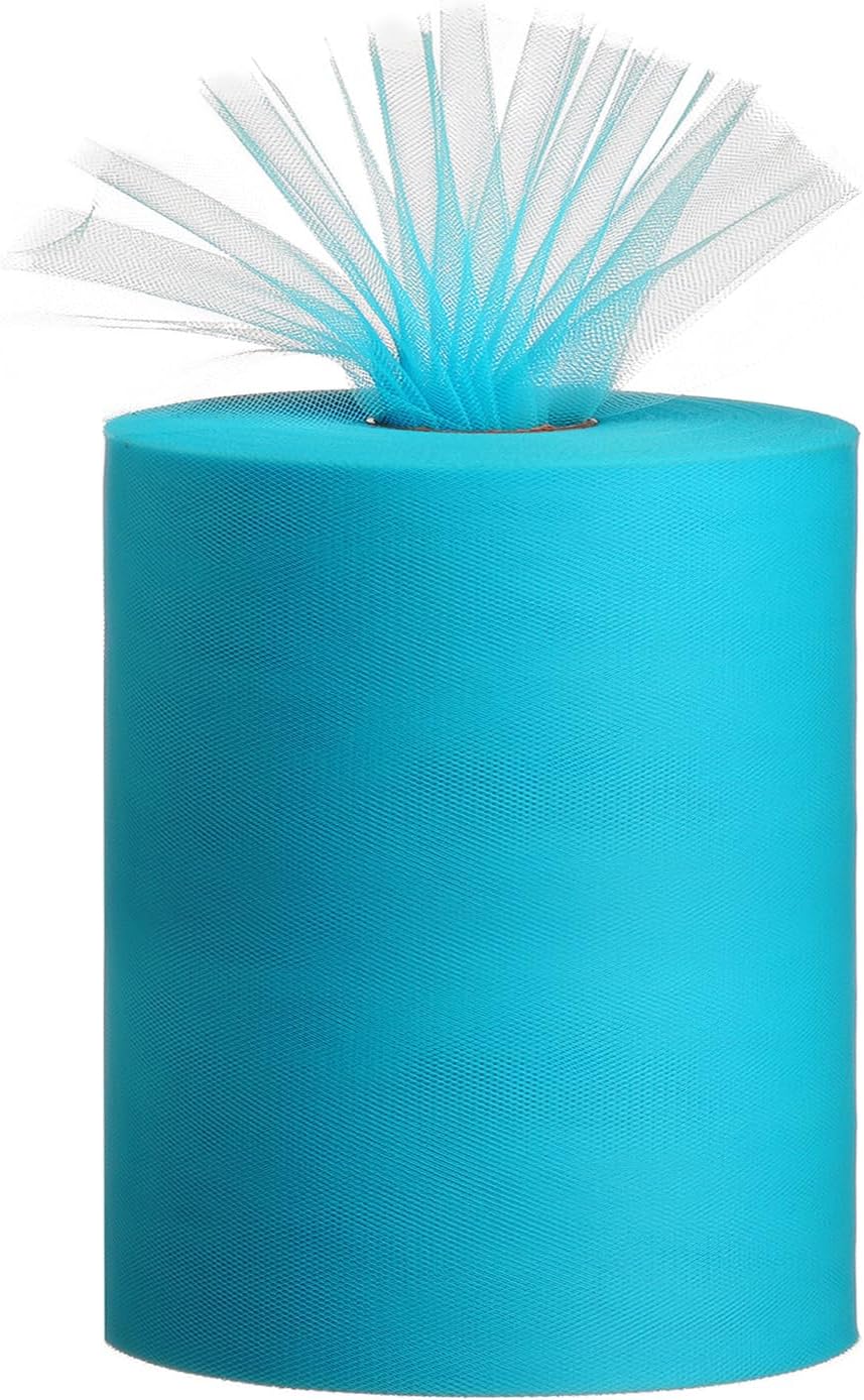 Tulle Rolls 6” by 100 Yards (300 feet) Tulle Roll Spool Fabric for DIY Tutu Skirts Wedding Baby Shower Crafts Decorations Party Supplies (Peacock Blue)