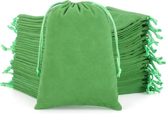 Velvet Drawstring Jewelry Bag, 50Pcs Green Dice Bag, 5x7, Or Wrapping Halloween Party Favors, Mojo, Small Bussiness, Jewelry, Bracelet, Customers