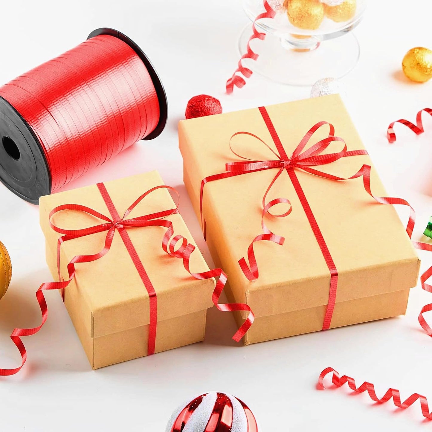 500 Yards Red Curling Ribbon-Balloon String-Balloon Ribbon Texture Roll for Party Decoration, Gift Wrapping, Wedding, Art Crafts, Florist Flower