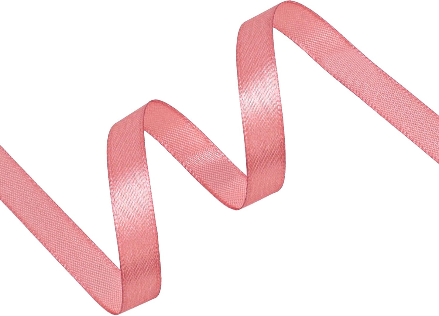 Rose Gold Satin Ribbon 3/8 inch X Continuous 50 Yards, Single Face Polyester Ribbon Perfect for Gift Wrapping, Flower Bouquet, Wedding Decor, Crafts, Bow Making, Sewing and More