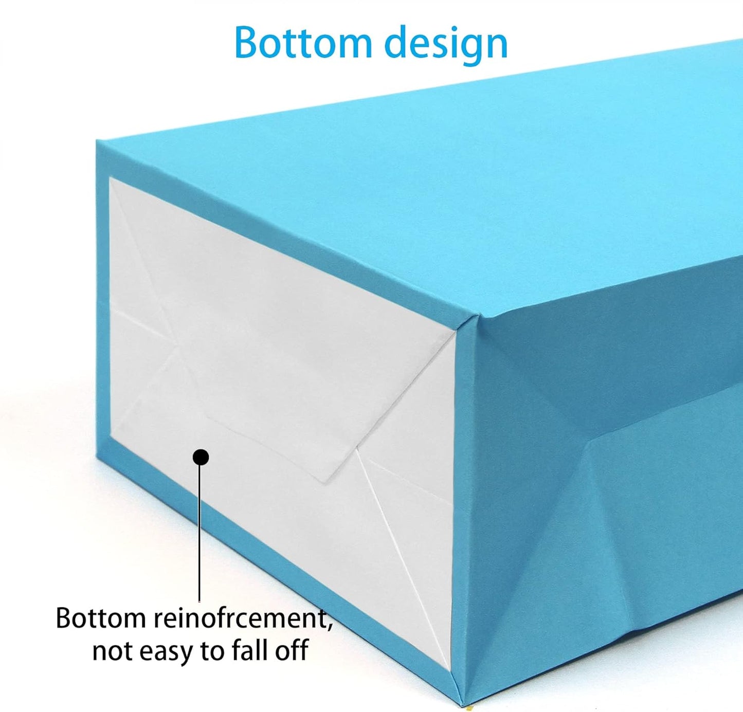 25 PCS Small Gift Bags Blue Kraft Paper Bags with Handles for Party Favors (8.2 x 6 x 3.1 In)