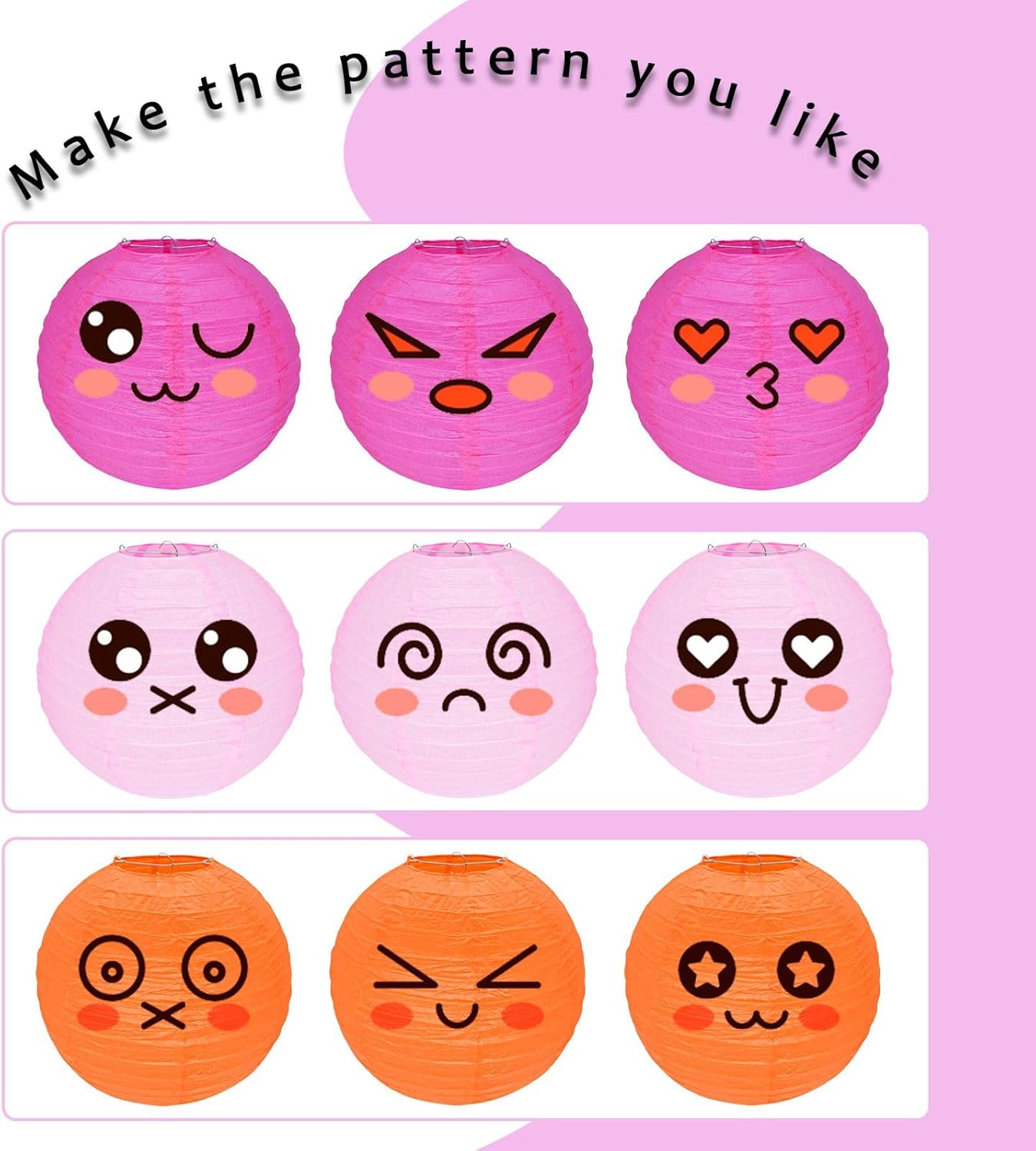 12Pcs Round Paper Lanterns Assorted Sizes (6" 8" 10" 12") for Home Decor, Restaurant, Church, Wedding, Birthday Party Decorations, Hanging Chinese Japanese Paper Lantern Lamps (3 Colors)