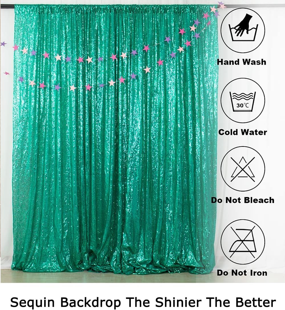 ShiDianYi 8 X 8, Ready to Dispatch,Mint Green Sequin Backdrops Photo Booth Backdrop Party Curtains,Wedding Background Sparkling Photography Prop