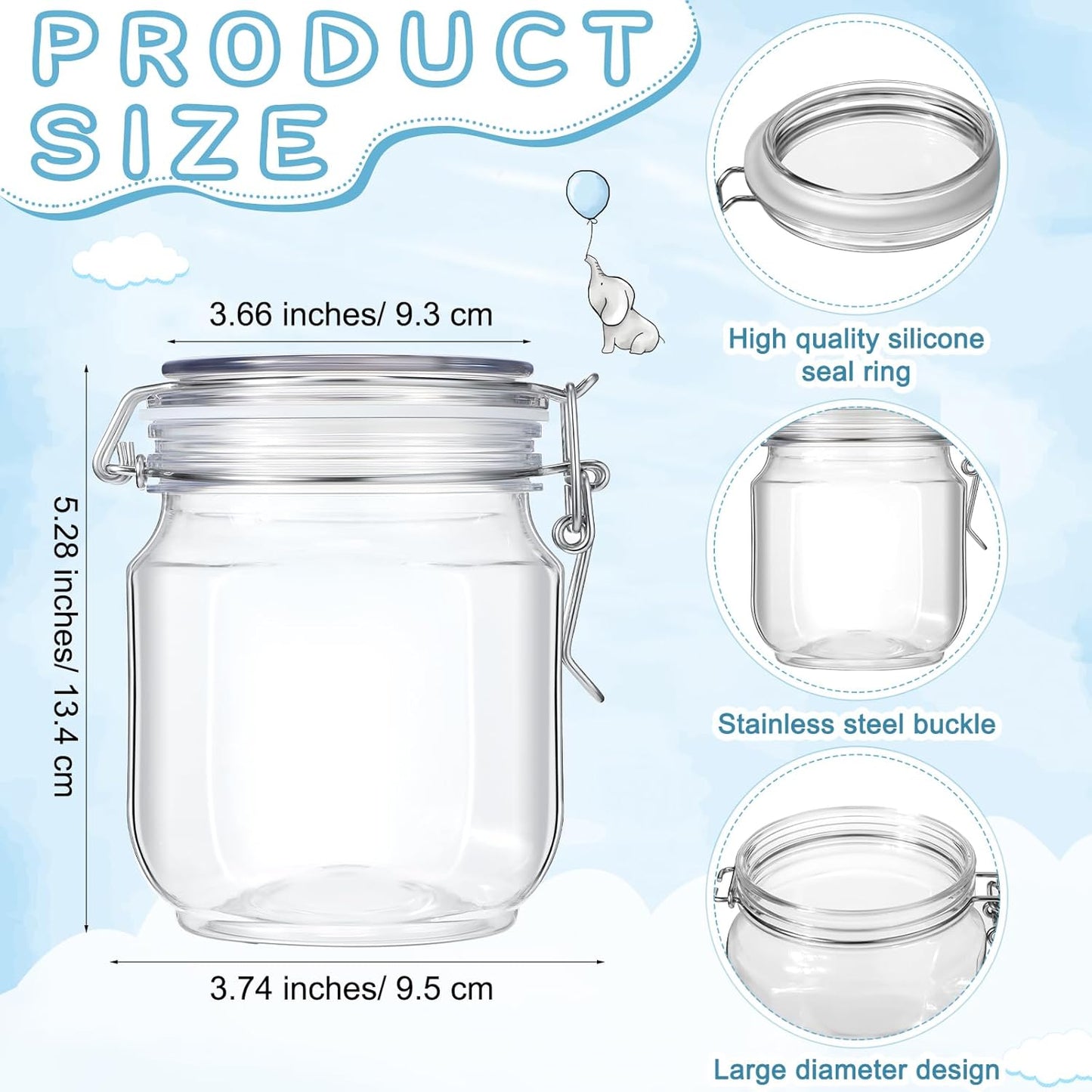 Roowest Baby Shower to Baby Advice Cards for New Parents to Be - Tip Jar Sign for New Parents 60 Parenting Advice Cards 10 HB Pencils 2 Cute Stickers 1 Pet Bottle for Guests Games(Blue Elephant)