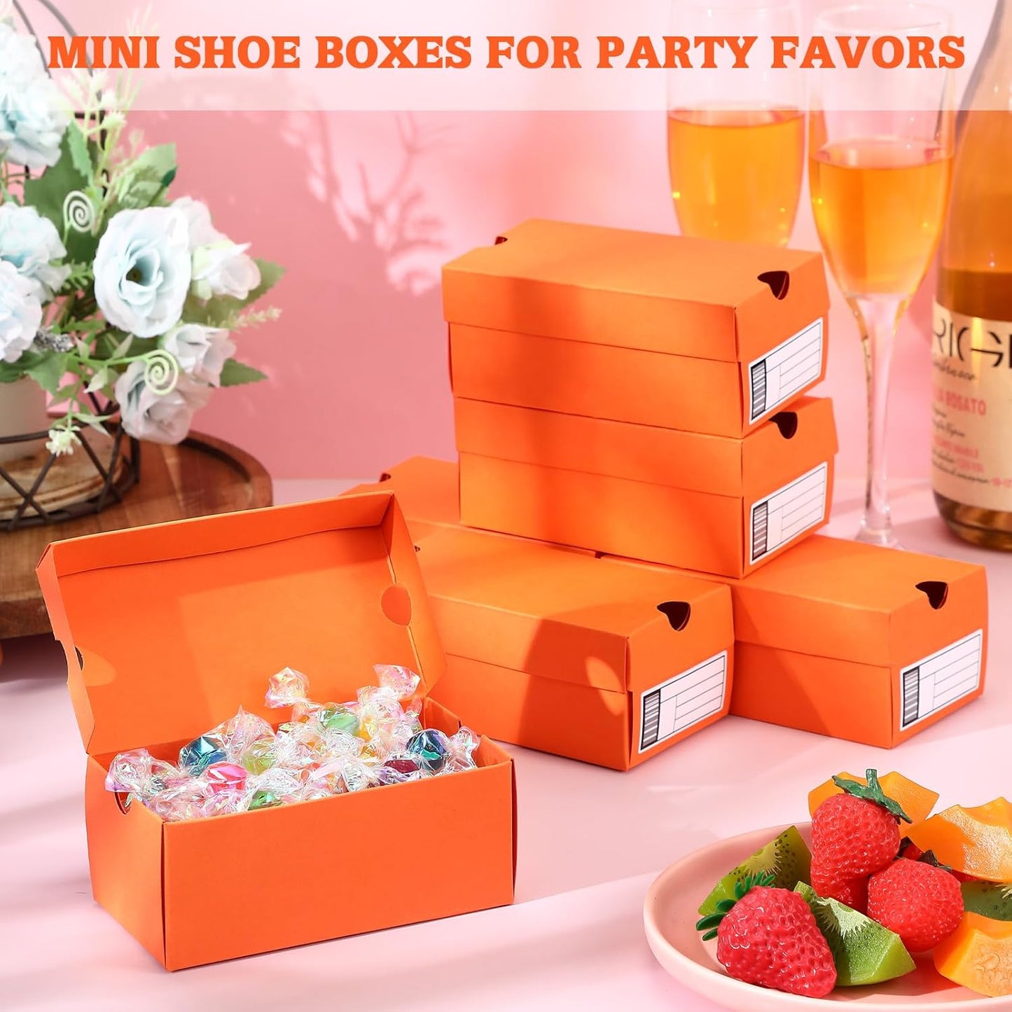 12 Sets Mini Sneaker Boxes for Party Favors Mini Shoe Gifts Boxes 4.7 x 2.5 x 2 Inch Sports Small Gift Case with Editable Label for Candies Cookies Snacks