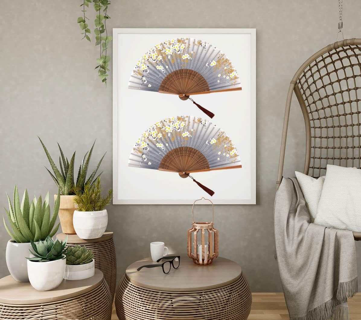 Amajiji Small Folding Hand Fan for Women, Chinese Japanese Vintage Style Bamboo Silk Fans for Party Wedding Dancing Decoration Gift Performance (AM-13)