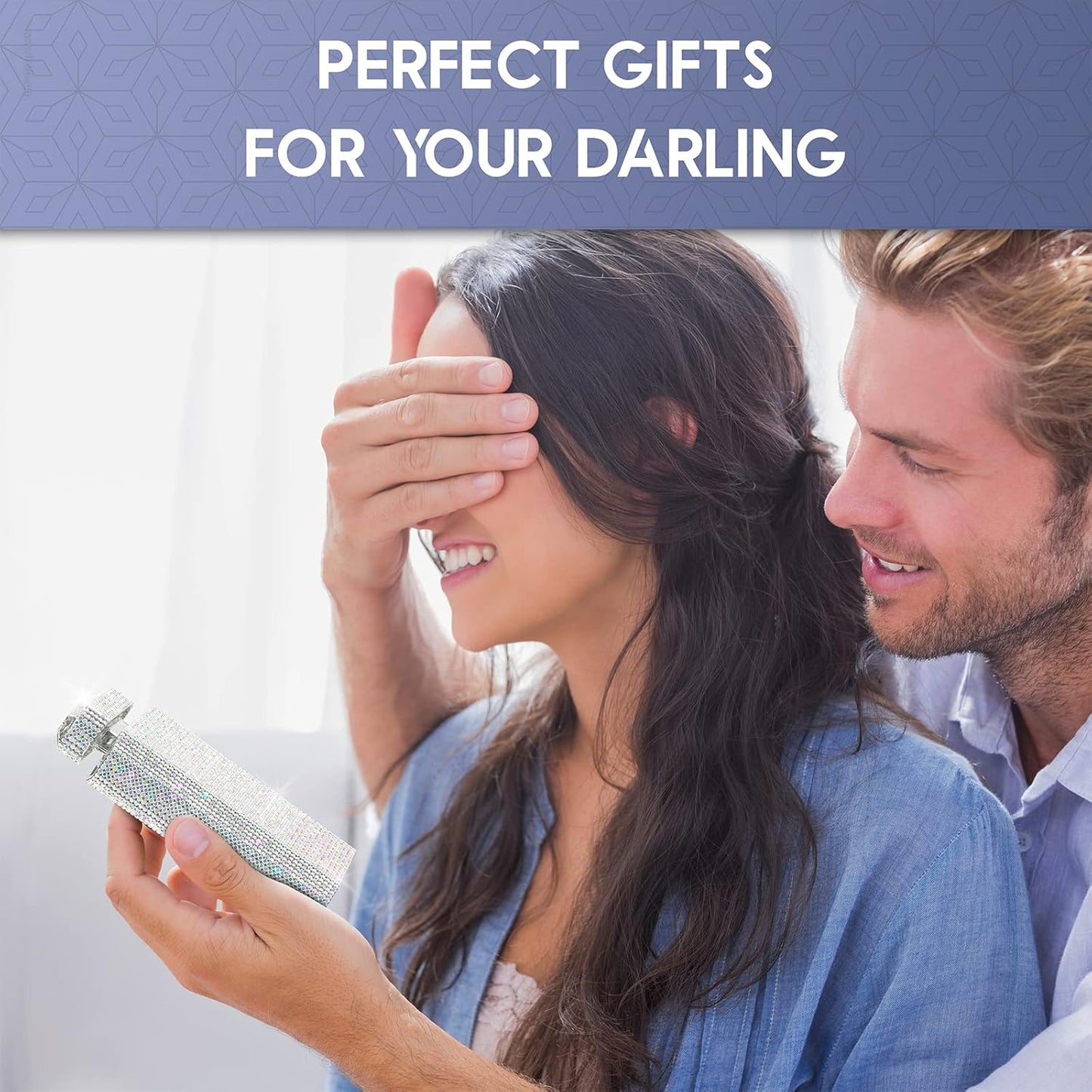 Lady Rechargeable Personal Fan with 3 Speeds, Quiet Portable Mini Cooling Desk Electric Fan - White Rhinestones