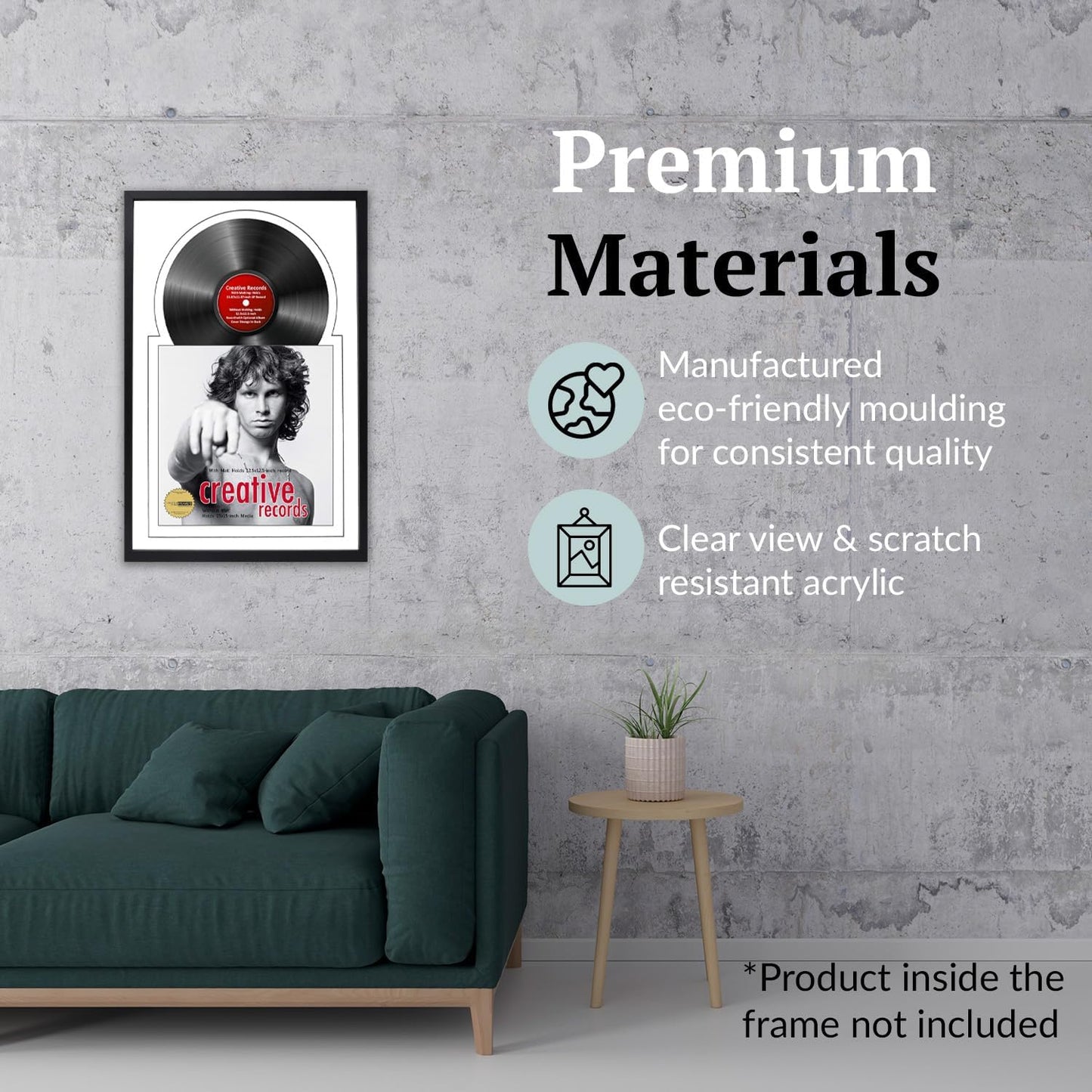 Creative Picture Frames 16" x 24" Jukebox Vinyl Frame Display with Double Matting, LP Record Album Frame for Wall Decor, White/White, Pack of 4