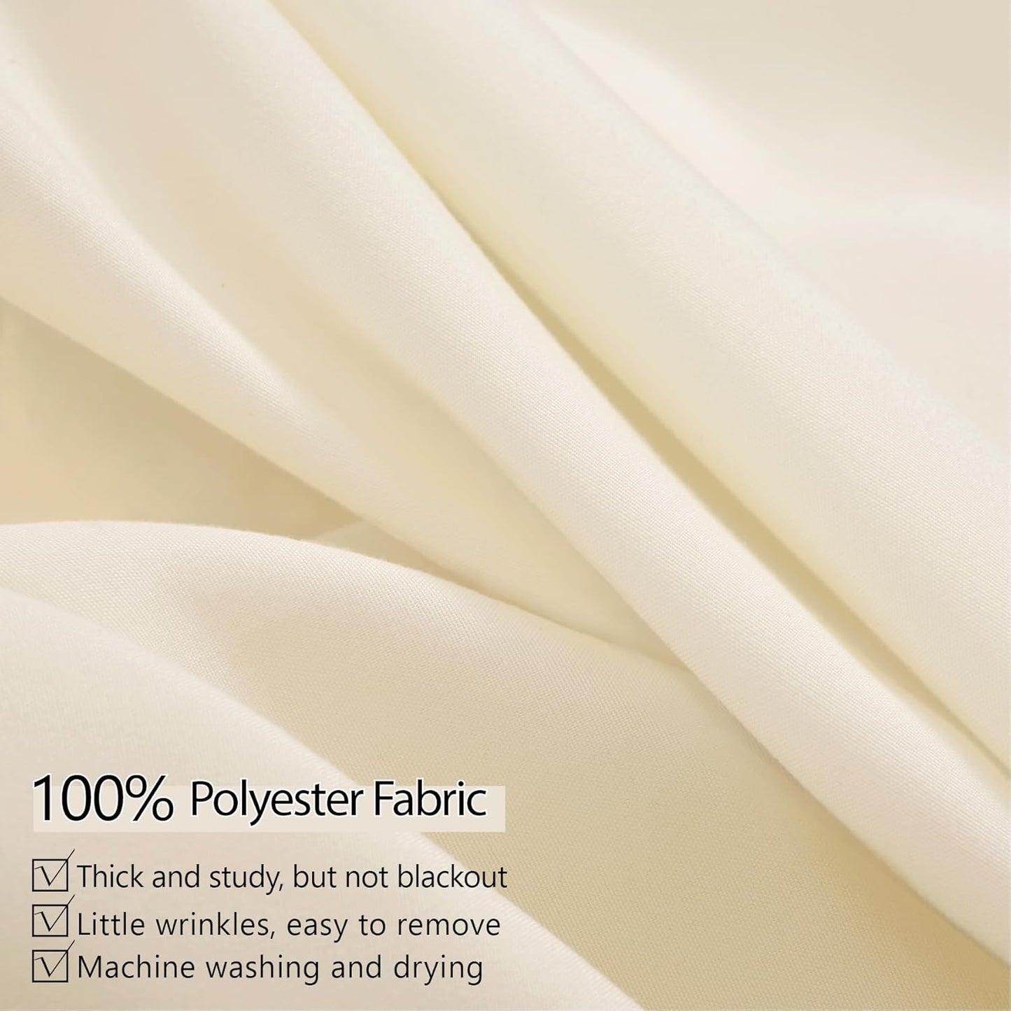 10ft x 10ft Thick Ivory Backdrop Curtains for Parties, 2 Panels 5ft x 10ft Non See Through Ivory Polyester Wedding Drapes Photo Backdrop for Birthday Party Graudation Photography Home Decor