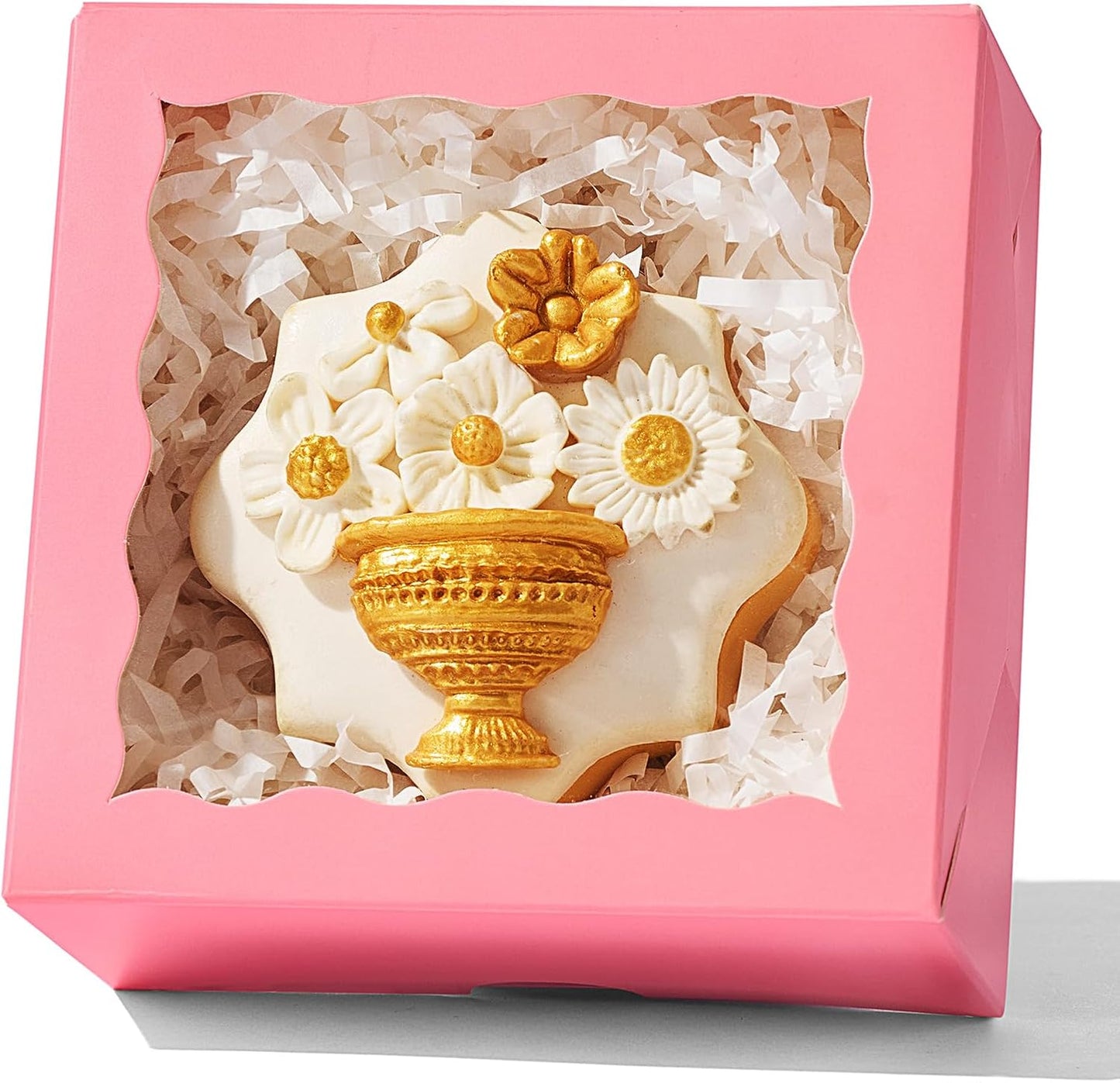 100-Pack 4x4x2 Pink Bakery Boxes - Treat/Cookie/Truffle Boxes for Mini Cakes, Pies & Cinnamon Rolls - Wedding Party Favor Packaging