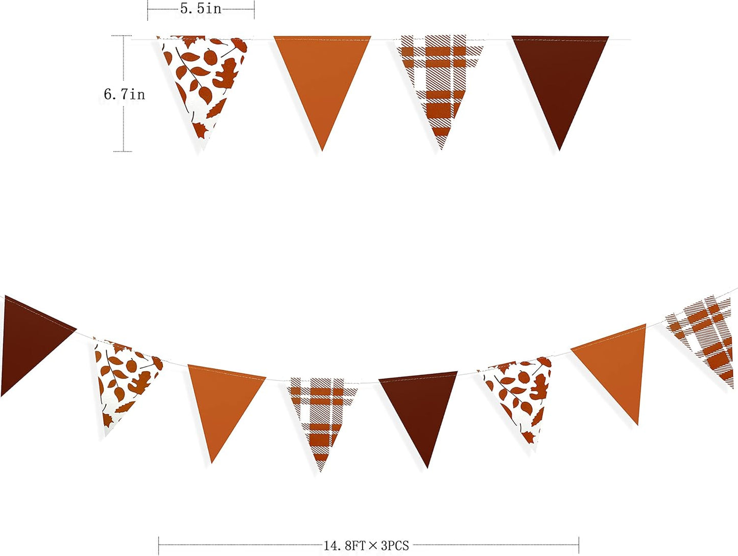 pinkblume Fall Party Decorations Maple Leaf Pennant Banner Triangle Hanging Flag Bunting for Autumn Thanksgiving Birthday Wedding Bridal Baby Shower Engagement Bachelorette Harvest Party Supplies