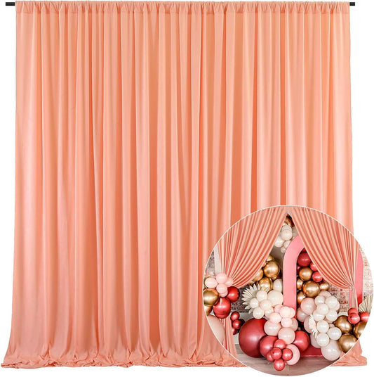 10 x 7 Feet Rose Gold Backdrop Curtain for Partie, Background Curtains for Photoshoot, Birthday, Wedding, Halloween, Thanksgiving, Christmas Day, New Year Party Decorations 5Ft x 7Ft, 2 Panels