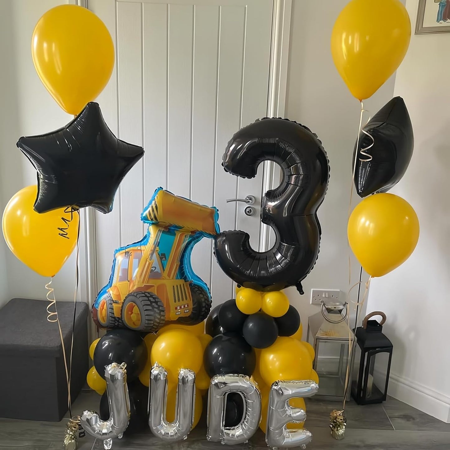 Black 5 Balloon Number,40 Inch Number 5 Balloon Large Black 5 Foil Mylar Helium Balloon for Birthday Party Decorations