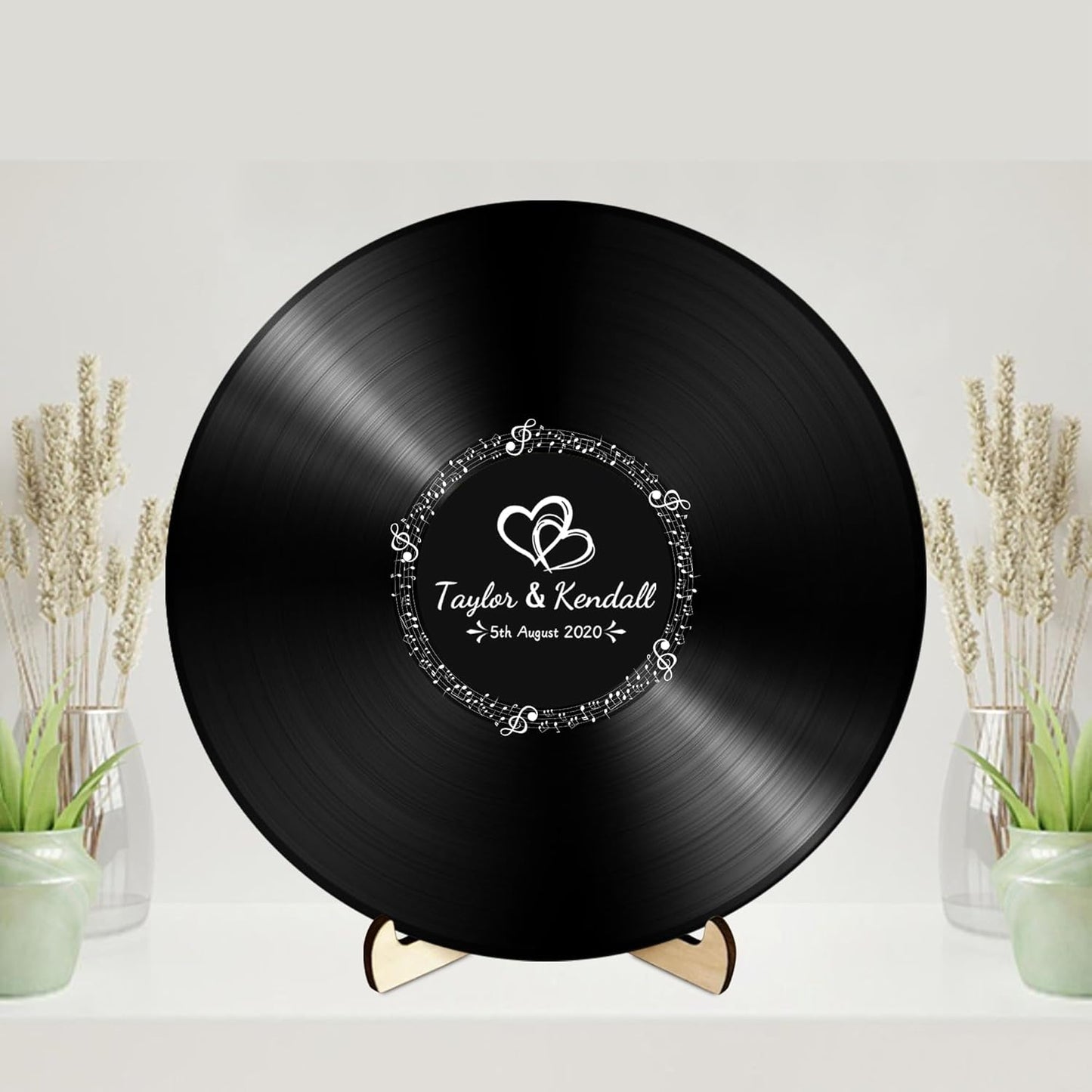 Personalized Vintage Record Guest Book Sign Custom Name Date Rustic Wedding Guest Book Alternative Unique Guest Book for Wedding Anniversary (Style 8)