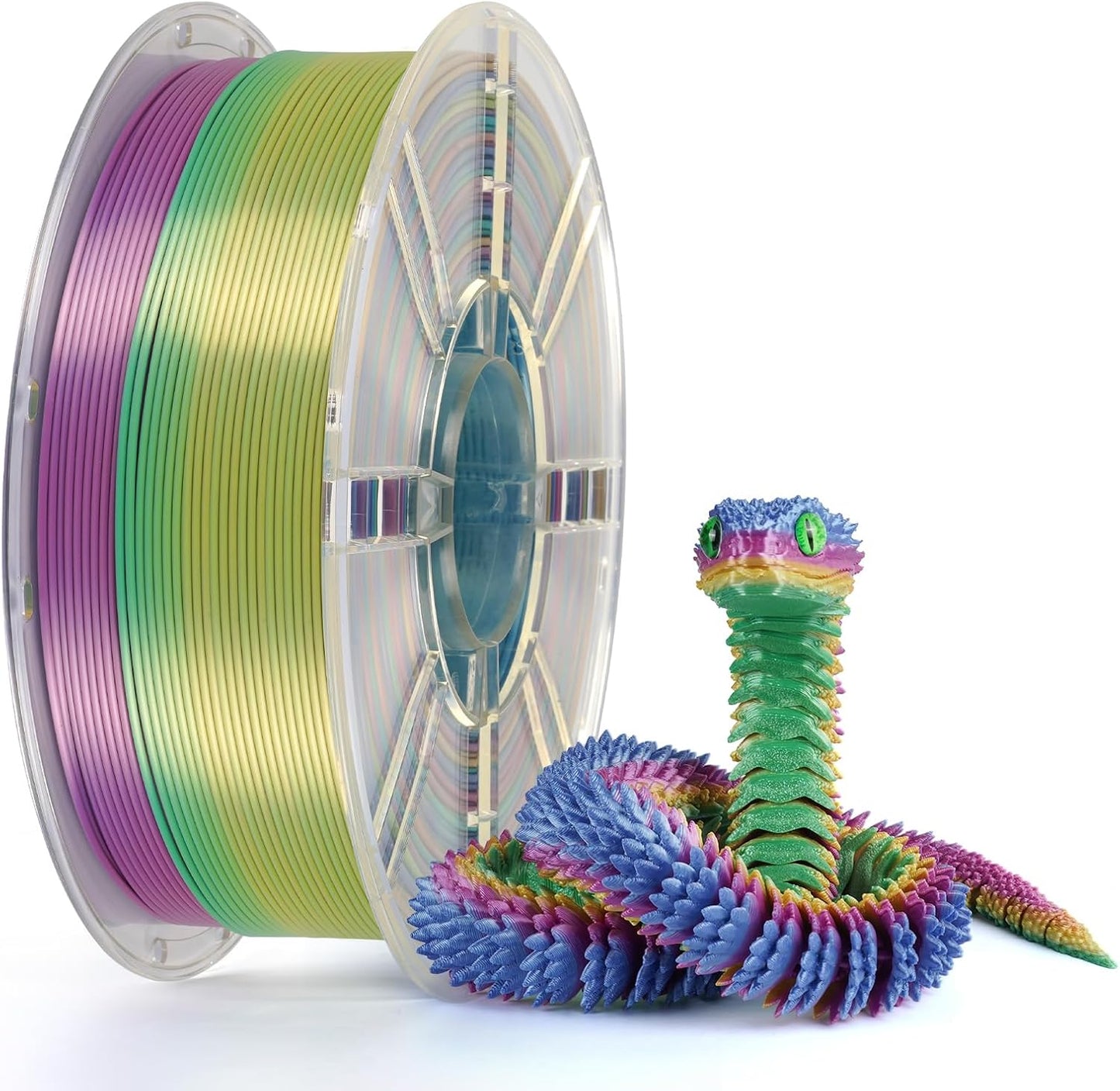 Kingroon Silk PLA Filament 1.75mm Rainbow Filament 3D Printer Filament Color Changing Filament 1kg Dimensional Accuracy ±0.03mm,Fit Most 3D Printers(Lovely)