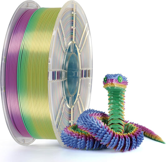 Kingroon Silk PLA Filament 1.75mm Rainbow Filament 3D Printer Filament Color Changing Filament 1kg Dimensional Accuracy ±0.03mm,Fit Most 3D Printers(Lovely)