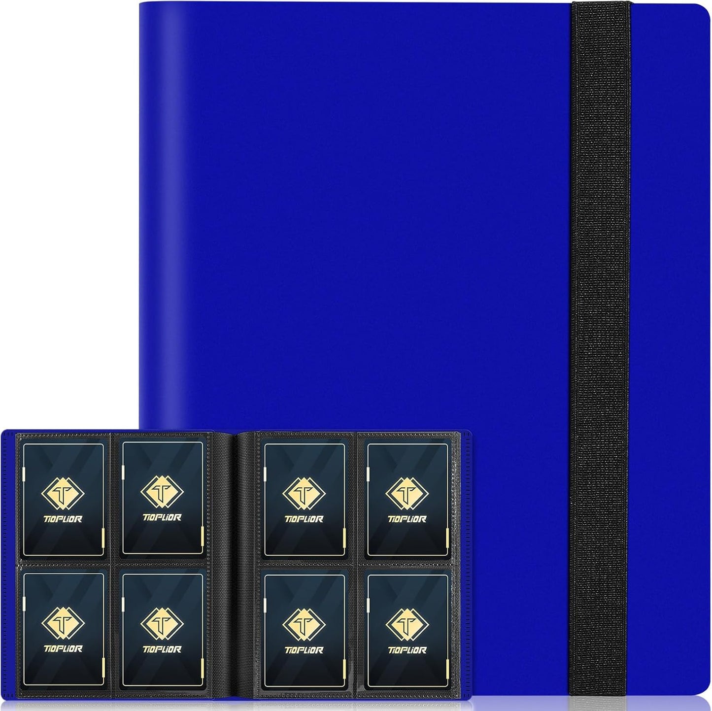 4 Pocket Card Binder for Trading Card, 160 PockeCard Folder Ablum for Cards Collection for Sports Cards, Baseball Cards, Game Cards, Mini TCG Binder Fit for MTG, Gift for Card Collector (Navy blue)