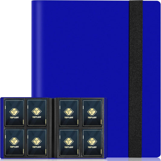 4 Pocket Card Binder for Trading Card, 160 PockeCard Folder Ablum for Cards Collection for Sports Cards, Baseball Cards, Game Cards, Mini TCG Binder Fit for MTG, Gift for Card Collector (Navy blue)