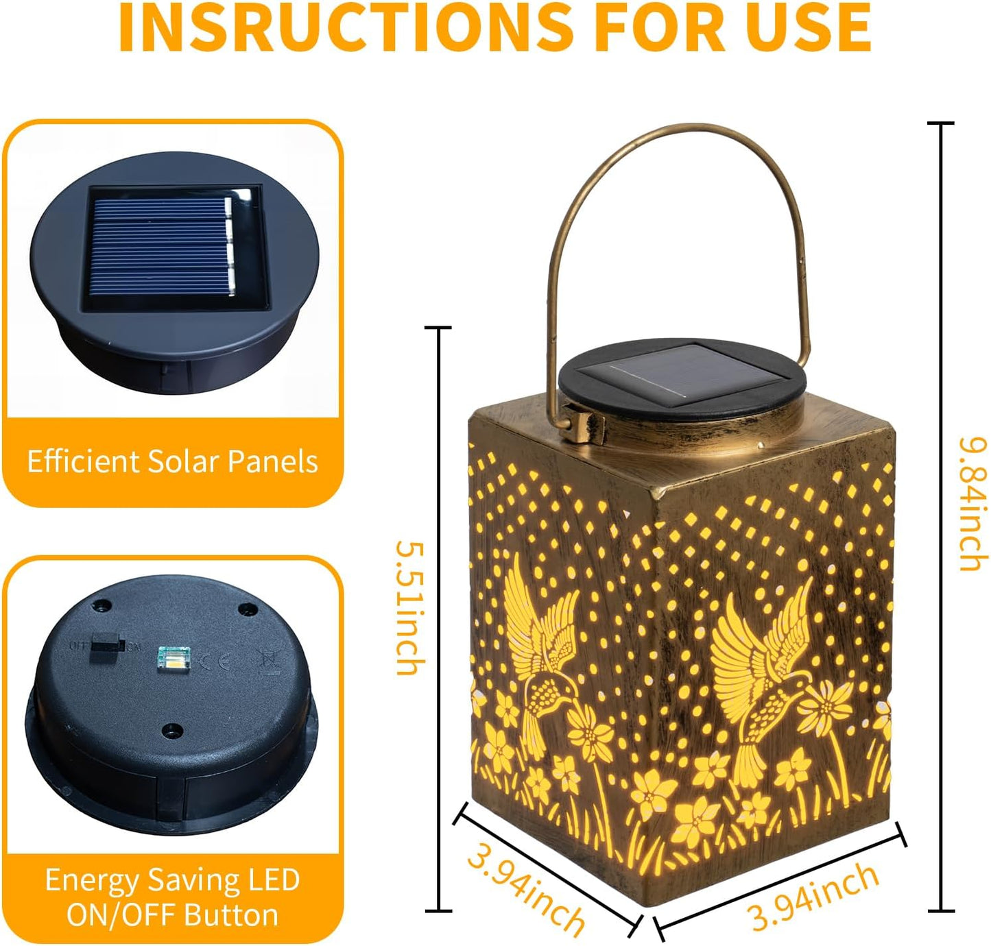 2 Pack Bronze Solar Lights Outdoor Waterproof Decorative - Gifts for Women Mom Grandma, Hummingbird Garden Decor for Yard, Patio,Backyard, Porch , Garden (Hummingbird)