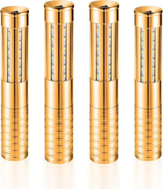 4 Packs Rechargeable LED Strobe Baton Lights Reusable Bottle Service Lights for Liquor Bottles Handheld Service Sparklers for Club Weddings Concert Outdoor Events (Gold-Colered Light, 4)