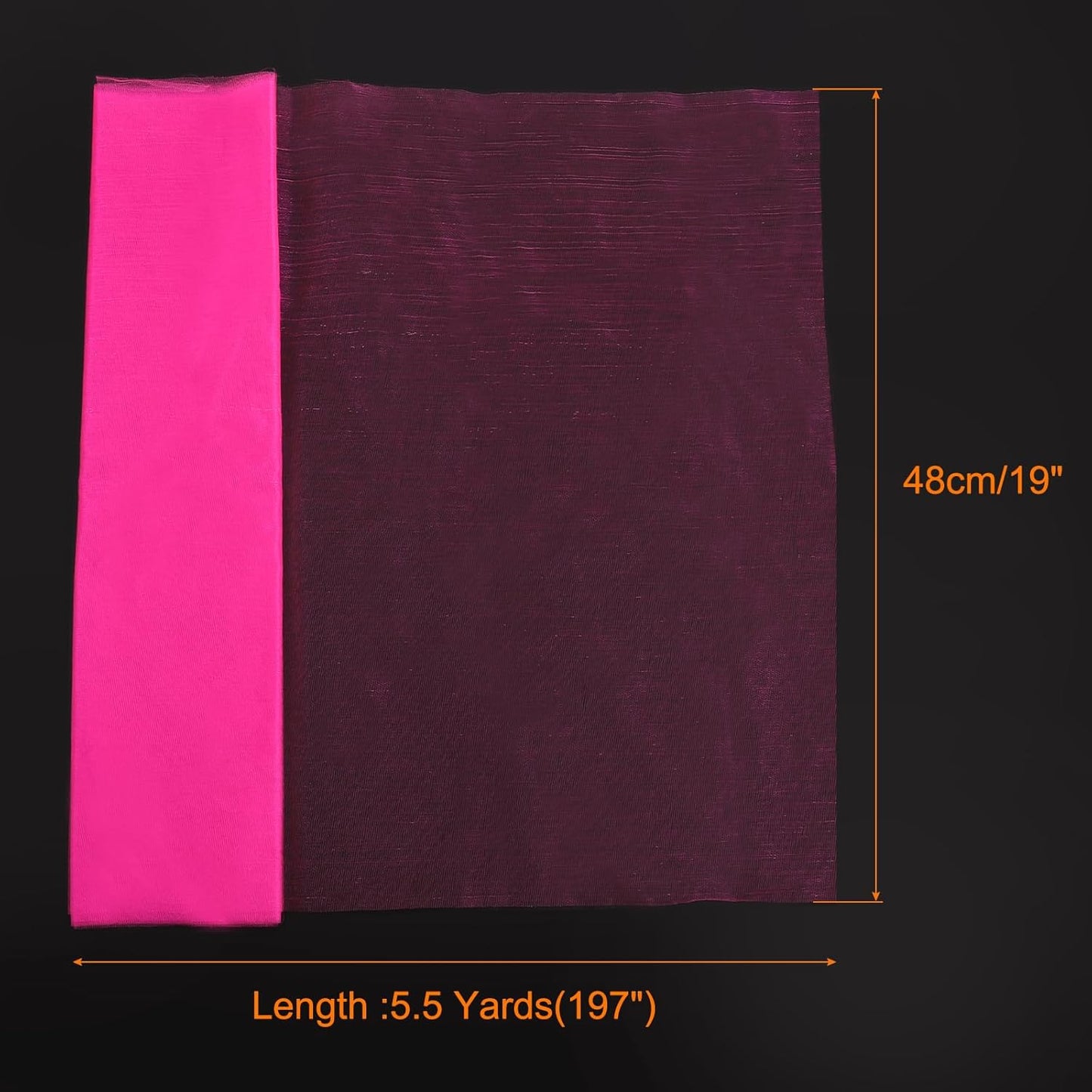 uxcell 19" by 5.5 Yard Tulle Fabric Backdrop Curtains for DIY Tutu Skirt Shower Decor Wedding Crafts Birthday Party Supplies, Deep Pink