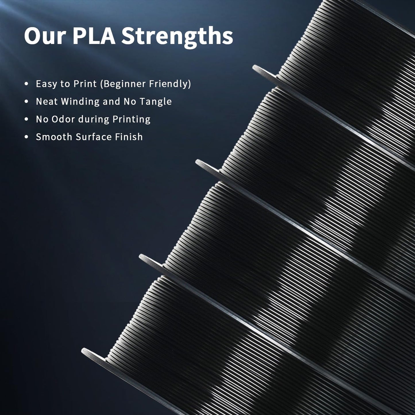 Geeetech 3D Printer Filament, PLA Filament 1.75mm Bundle 2kg for 3D Printer, Dimensional Accuracy +/- 0.02 mm (Black 2-Pack)