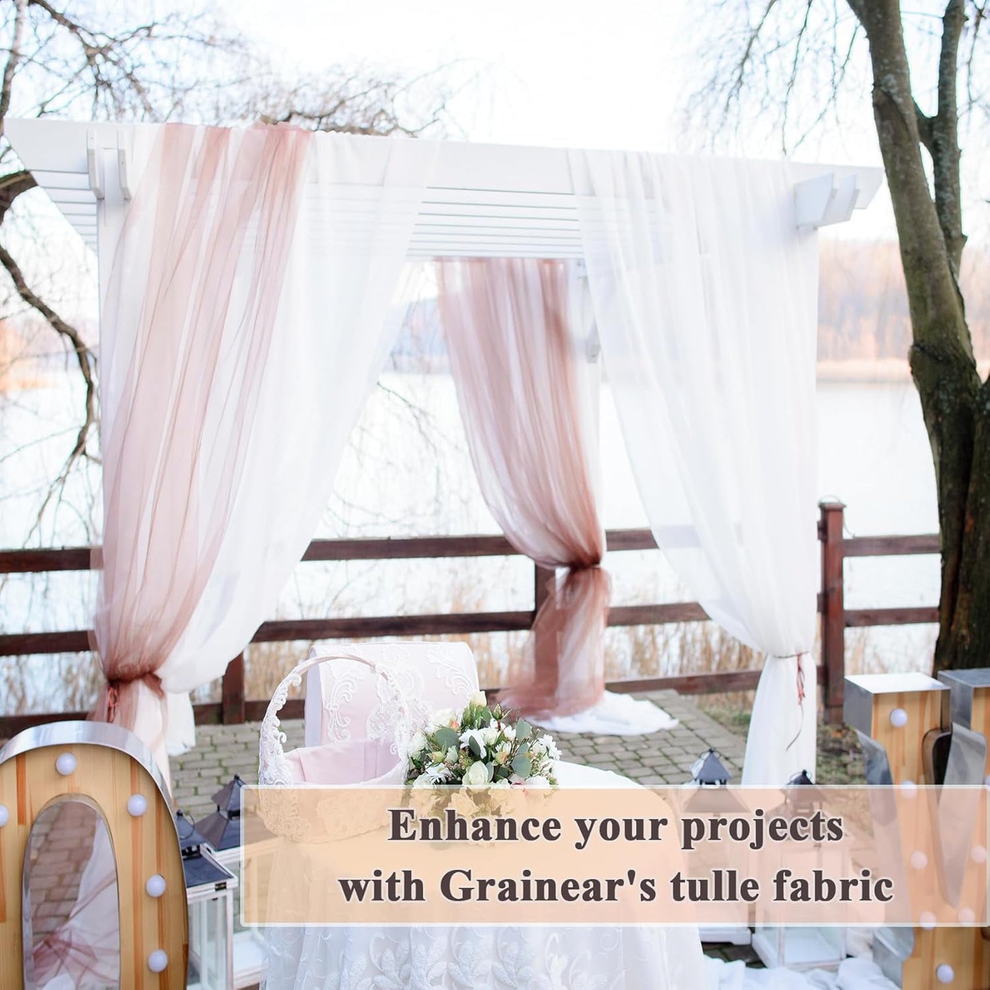 Antique Pink Tulle Fabric Rolls 54 Inch x 40 Yards Large Mesh Tull Bolt for Wedding, Garden Netting, Tutu Skirt, Party Decoration and Craft Supplies