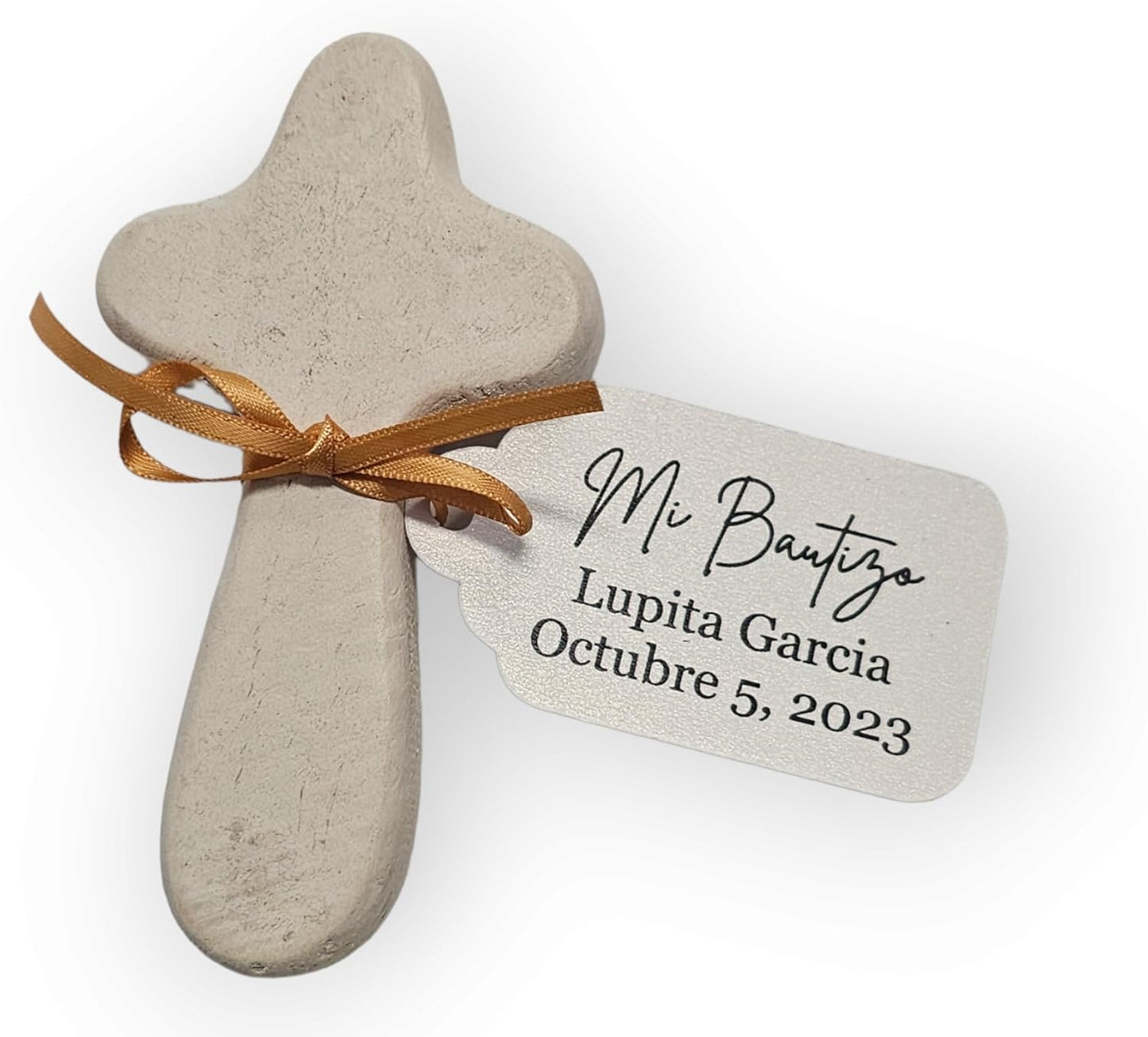 Mi Bautizo Baptism Christening Personalized Thank You Tags 20 pcs - More Colors Available (white shimmer)