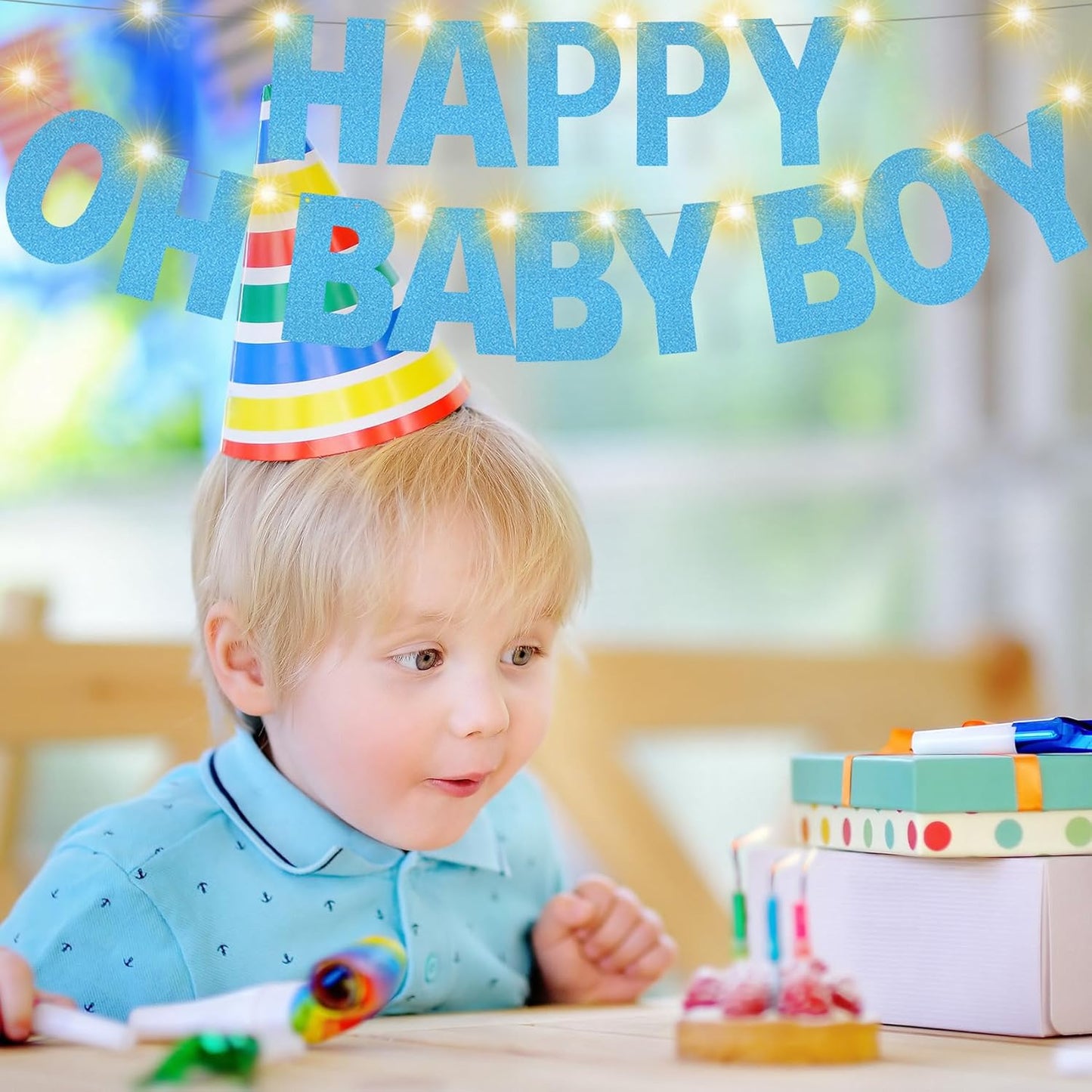 167Pcs DIY Glitter Customizable Banner Kit Custom Banner DIY Personalized Happy Birthday Letter Banners Decor for Christmas Baby Shower Birthday Party Decorations Supplies(Glitter Light Blue)