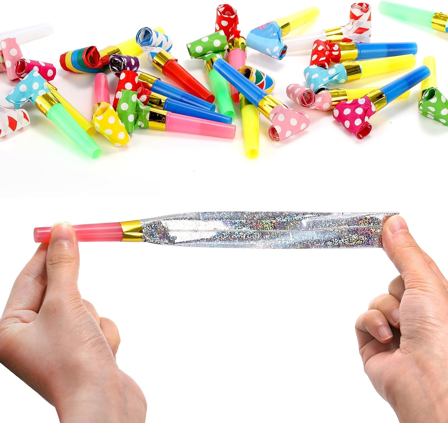 Hedume 200 Pieces Party Blower, Noisemakers Blowouts Whistles, Colorful Birthday Noisemakers, Party Horns Party Whistles New Years Party Noisemakers, Blowouts Noisemakers Funny Party Blowouts Blowers