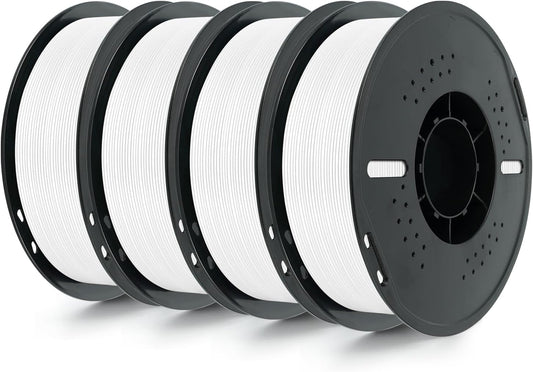 Kingroon 4KG White PLA Filament 1.75mm 3D Printer Filament Pla Filament Dimensional Accuracy +/- 0.02mm, Fit Most FDM Printer, 1KG X 4 Spools