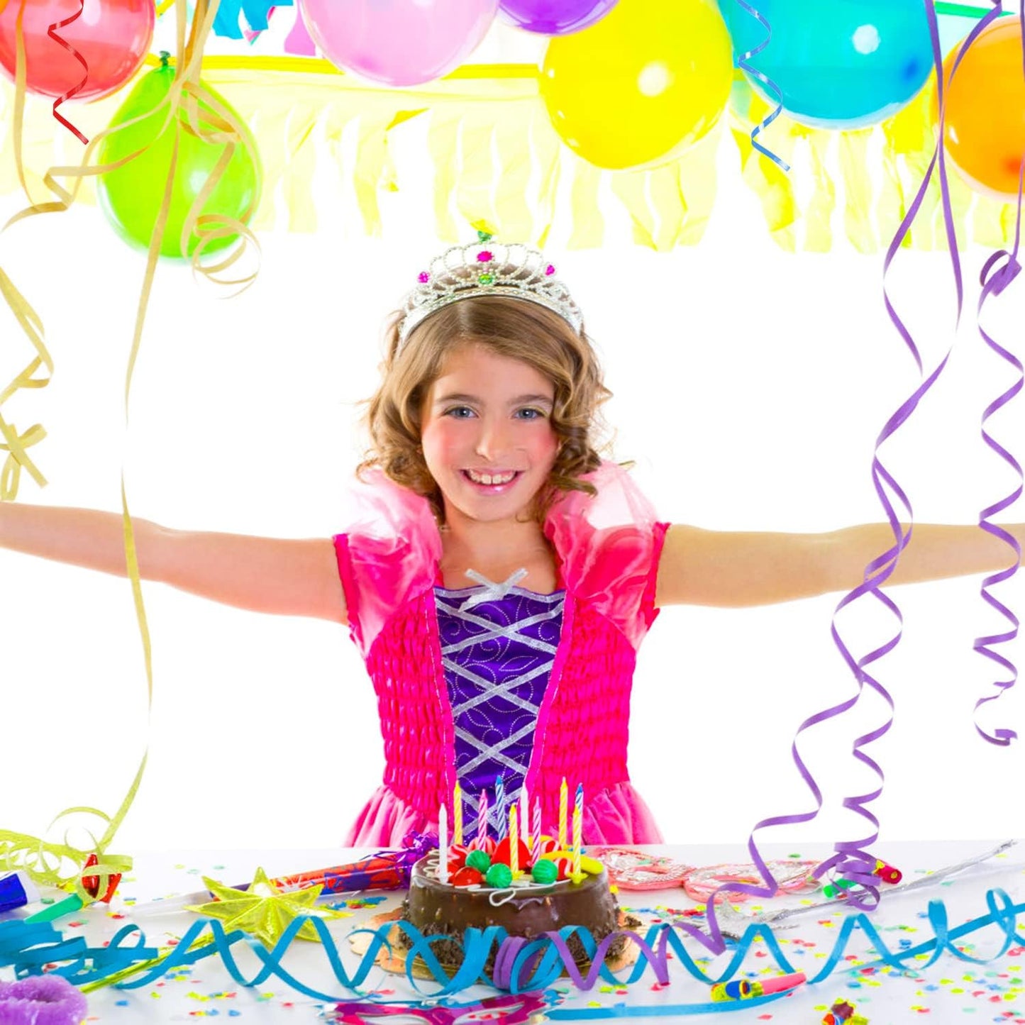 7 Pack Curling Ribbon - 1750 Yards Crimped Balloon Ribbon - Gift Wrap & Crafts (Colorful) For Mothers Day, Birthday, Wedding, Party Decoration