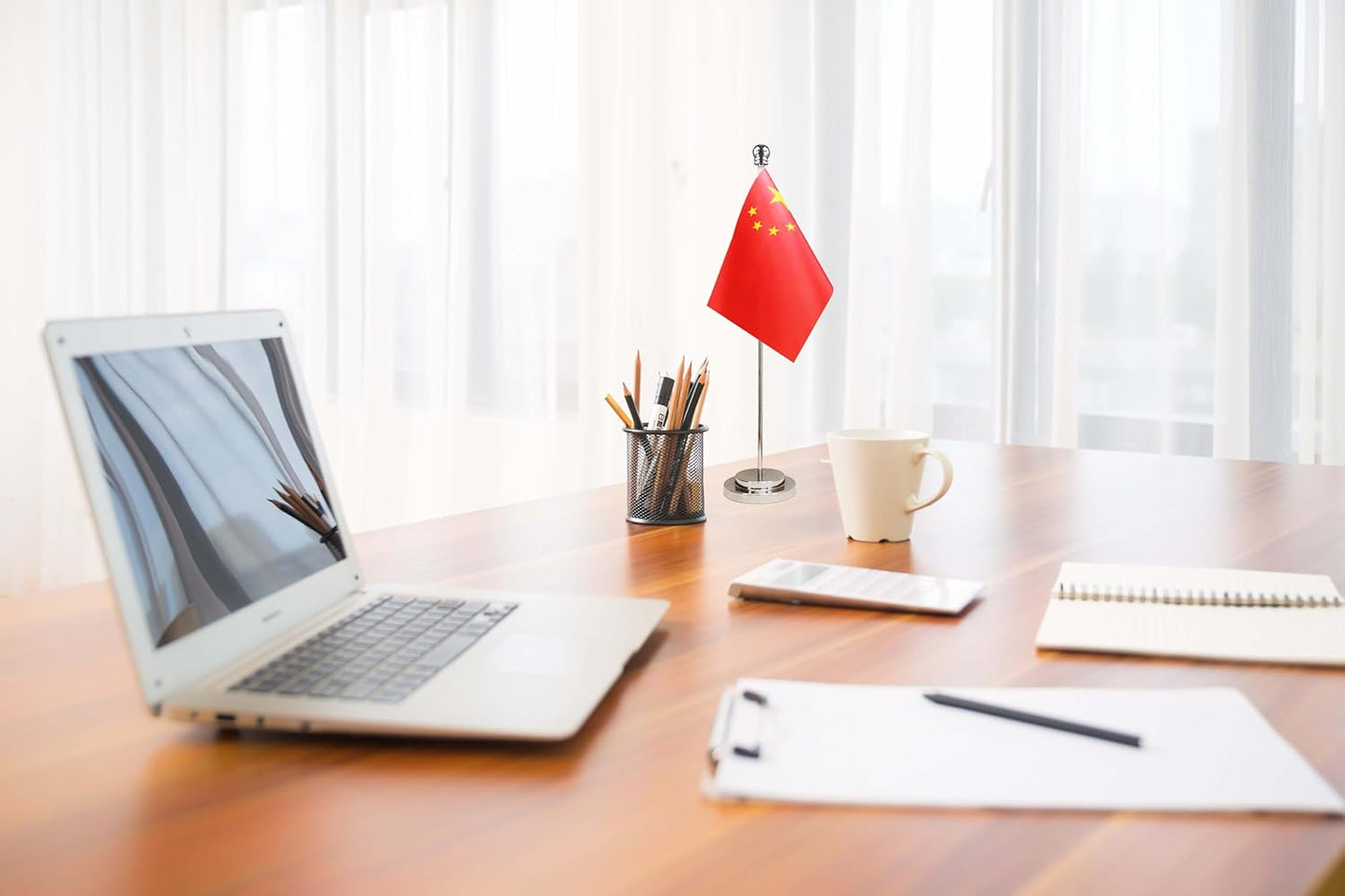 China Chinese Deluxe Desk Flag Set Small Mini Miniature China Chinese Table Desktop Flags,Festival Events Celebration,Office Decoration-2 Pack