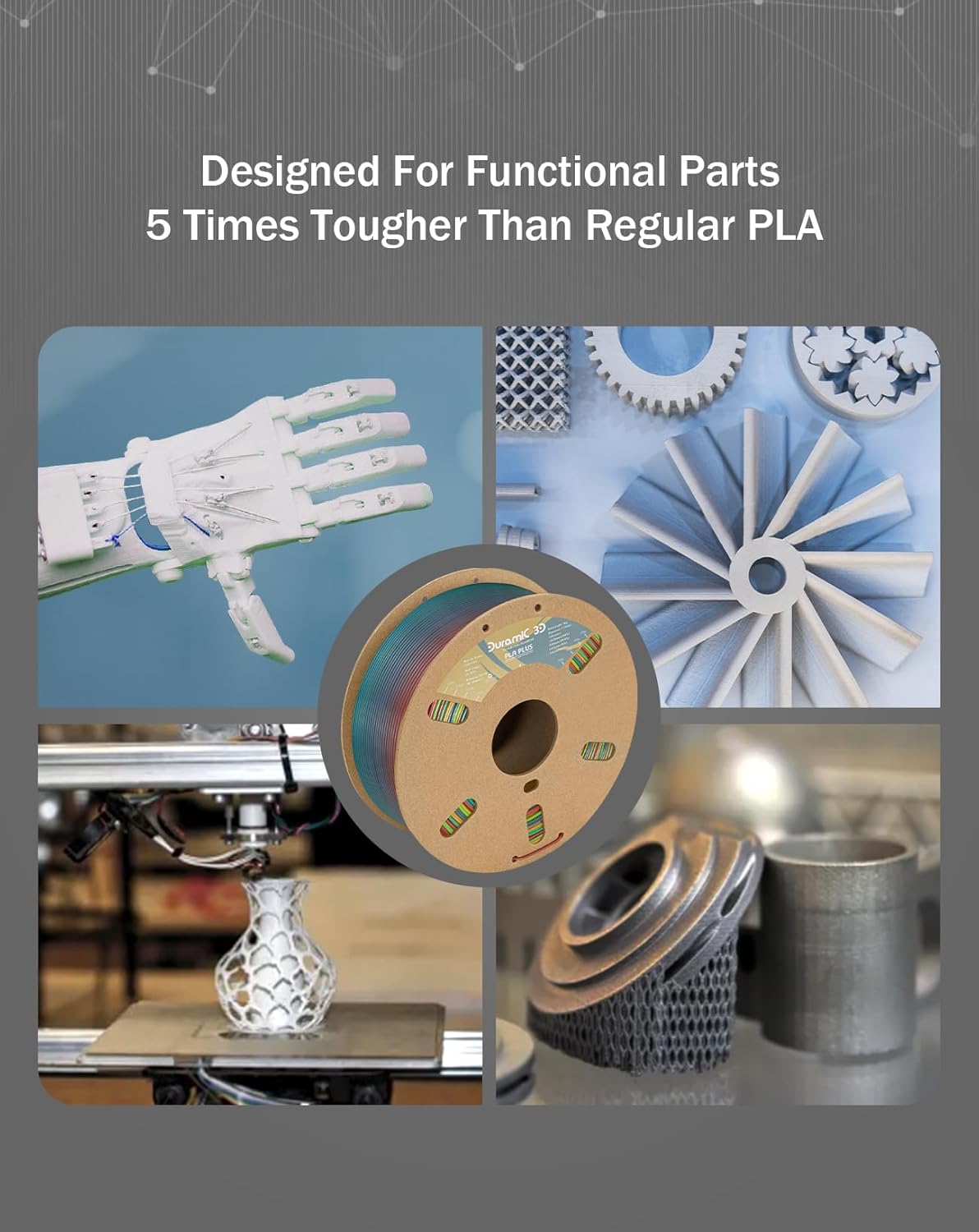 PLA Plus Filament 1.75mm Rainbow Tougher and Stronger Dimensional Accuracy Probability +/- 0.02mm