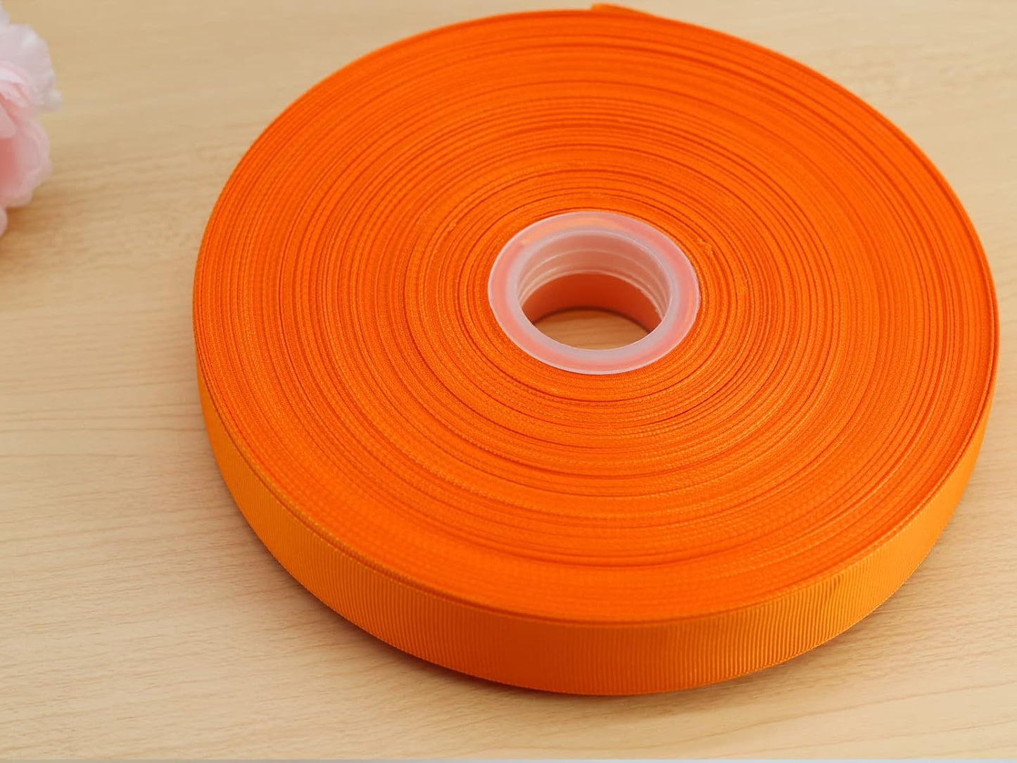 Jesep One Roll 100 Yards Soild Grosgrain Ribbon Boutique Gift Wrapping Package Ribbon, DIY Crafts Bow Hair Headband Accessories Assorted Ribbon #752 (1" 25mm, Orange)