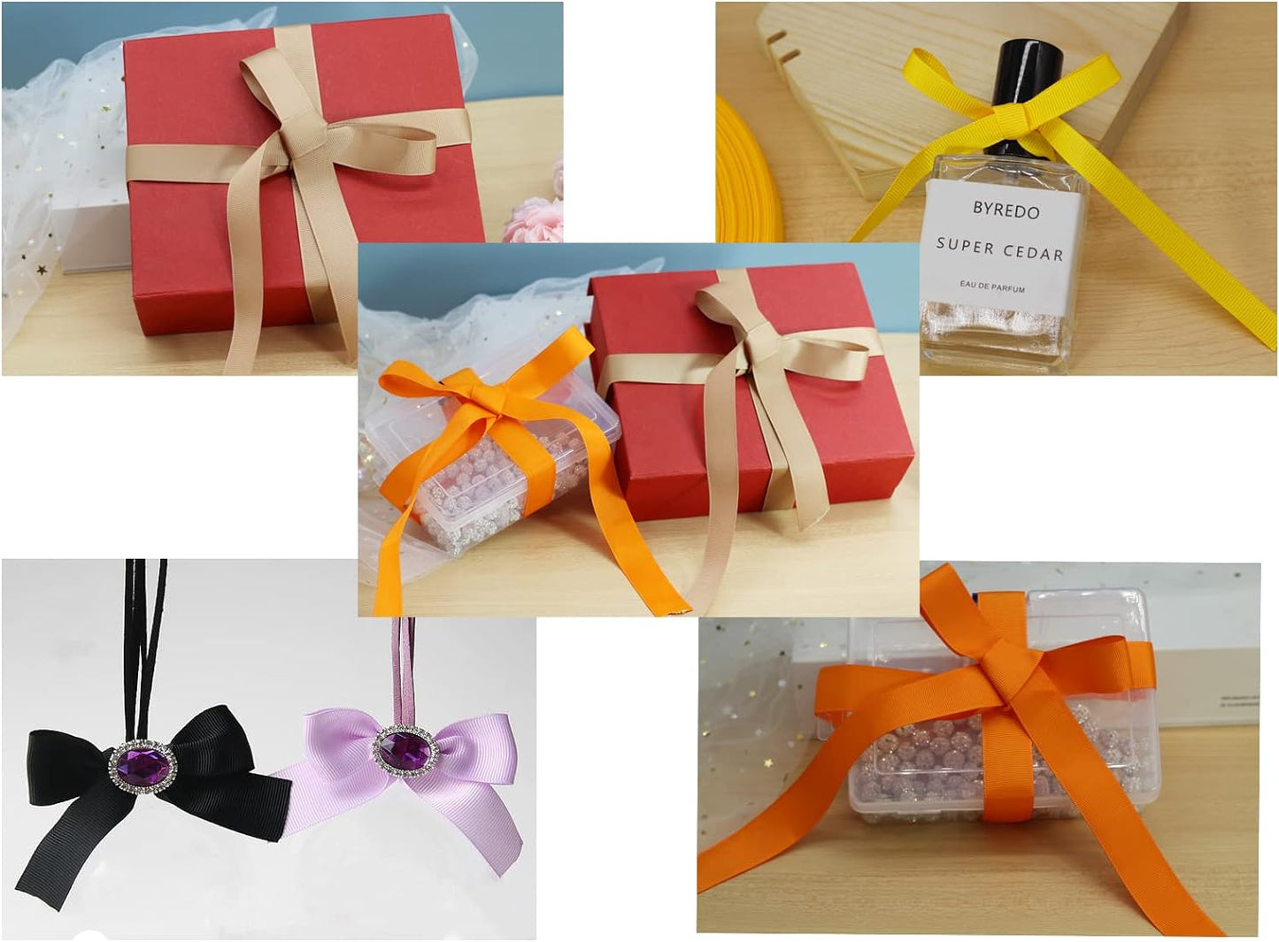 Jesep One Roll 100 Yards 5/8" Soild Grosgrain Ribbon Boutique Gift Wrapping Package Ribbon, DIY Crafts Bow Hair Headband Accessories Assorted Ribbon#790 (5/8" 15mm, Maroon)