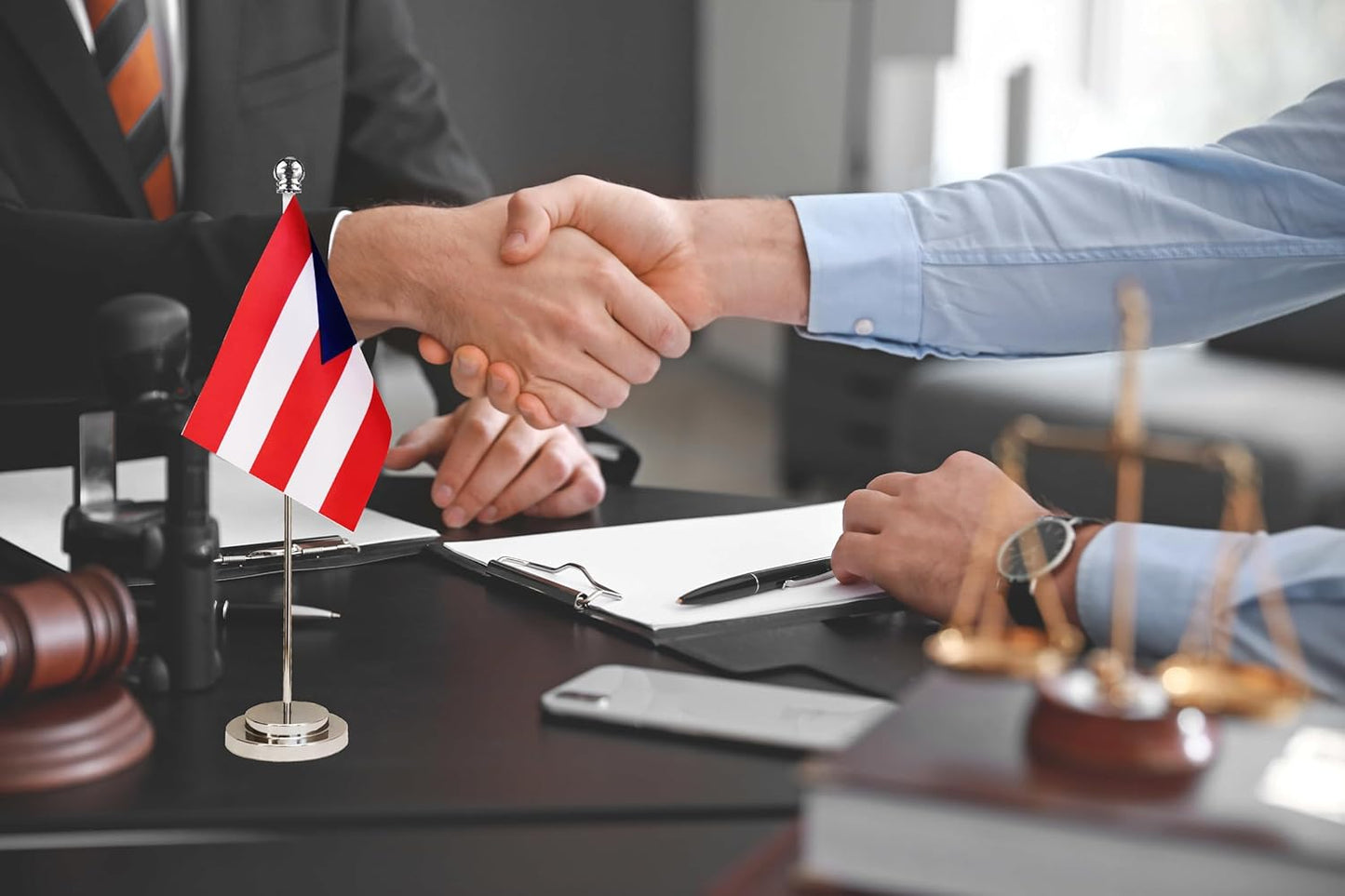 Puerto Rico Puerto Rican Deluxe Desk Flag Set Small Mini Miniature Puerto Rico Puerto Rican Table Desktop Flags,Festival Events Celebration,Office Decoration-2 Pack