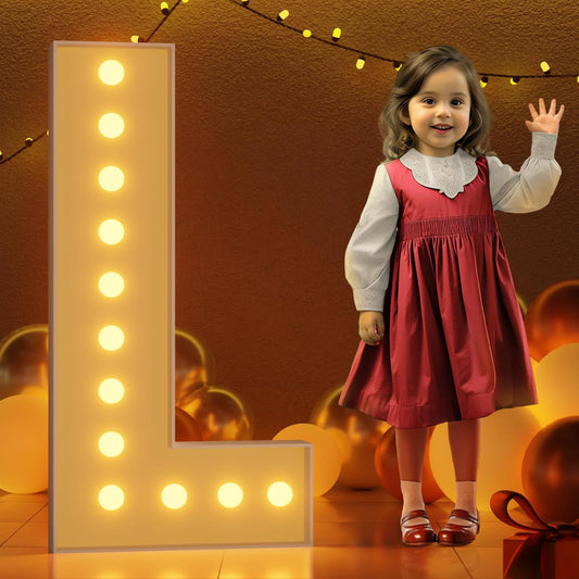 Marquee Letters 4 Feet Tall Large Light Up Letters L Happy Birthday Decorations Marry Me Engagement Party Decor Yellow Light Birthday Decorations Balloon Arch Kit Foam Sign L