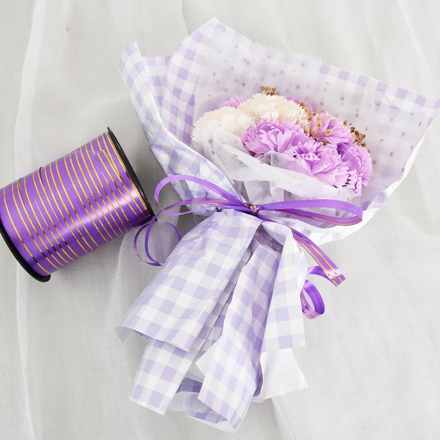 TONIFUL Curling Ribbon-Purple Gold Balloon Curling Ribbons-250 Yards Balloon String for DIY Decor,Gift Wrapping,Ribbons and Bows for Christmas New Year Birthday Gifts Graduation Supplies