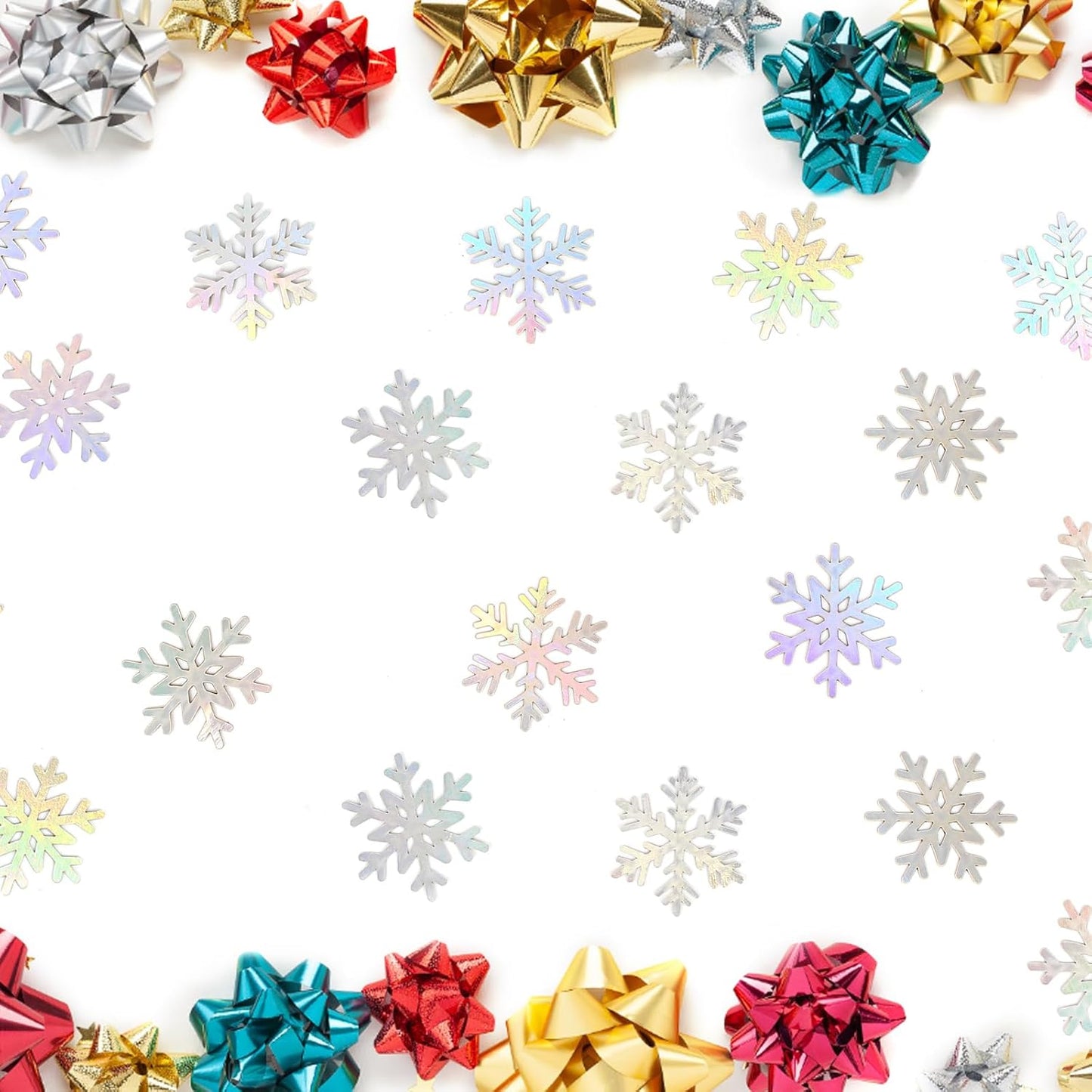 200PC Iridescent Snowflakes Confetti for Winter Wonderland Party Decorations Snowflake Table Scatter for Christmas Baby Shower Wedding Birthday Party Decor