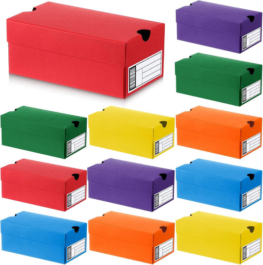 12 Sets Mini Shoe Gifts Boxes for Party Favors 4.7 x 2.5 x 2 Inch Sports Mini Sneaker Box with Editable Label for Candies Cookies Snacks (Multicolor,4.7 x 2.5 x 2 Inches)
