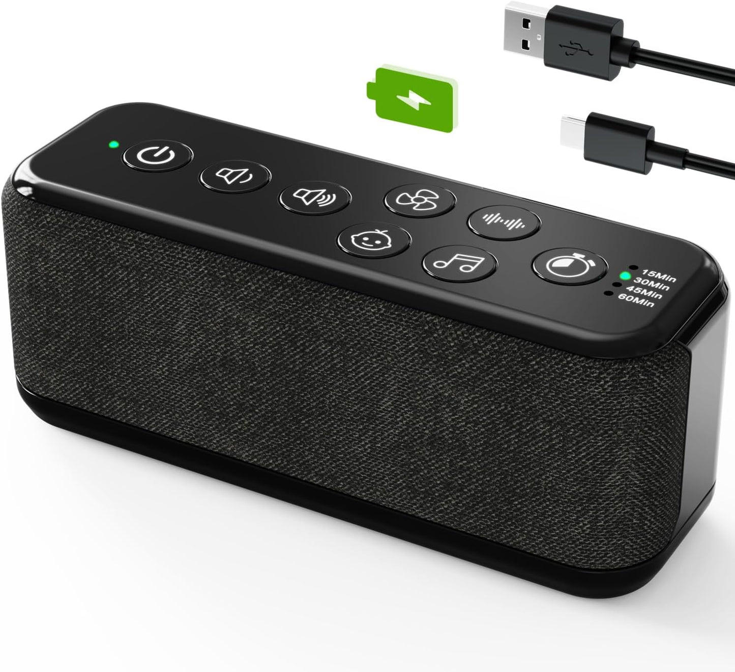 Portable White Noise Machine for Adults & Kids, 42 Soothing Sounds, Rechargeable Travel Sound Machine with Rain & Ocean Sounds, Auto-Off Timer & 8-Level Volume Control – Ideal for Sleep & Focus