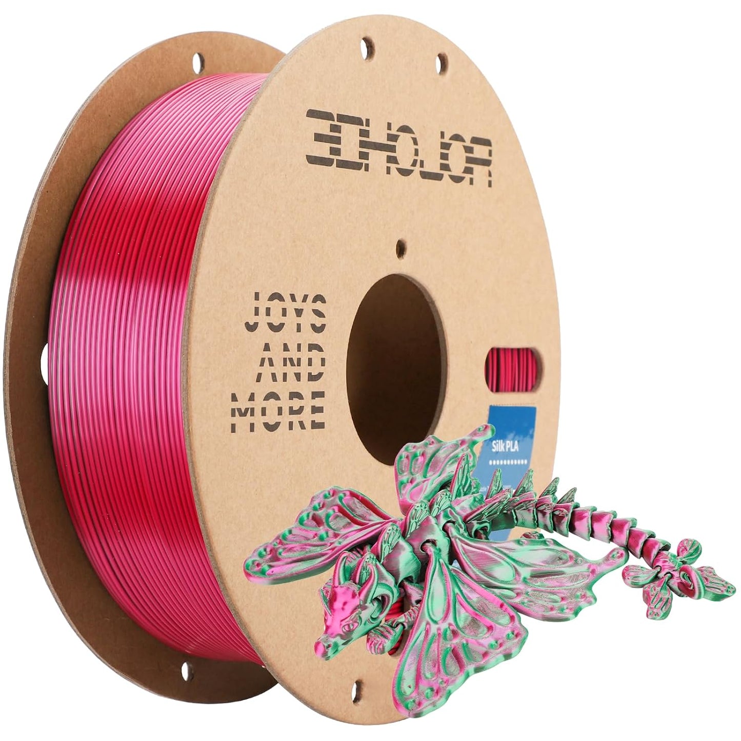 Silk PLA Filament 1.75mm Purple Green Dual Color PLA 3D Printer Filament 2 in 1 Coextrusion 1KG Spool(2.2lbs) 3D Printing Filament Dimensional Accuracy +/- 0.03mm Fits for Most FDM 3D Printers