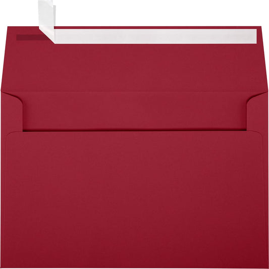 LUXPaper A9 Invitation Envelopes | Peel & Press | 5 3/4" x 8 3/4" | Garnet Red | 80lb. Text | 50 Qty