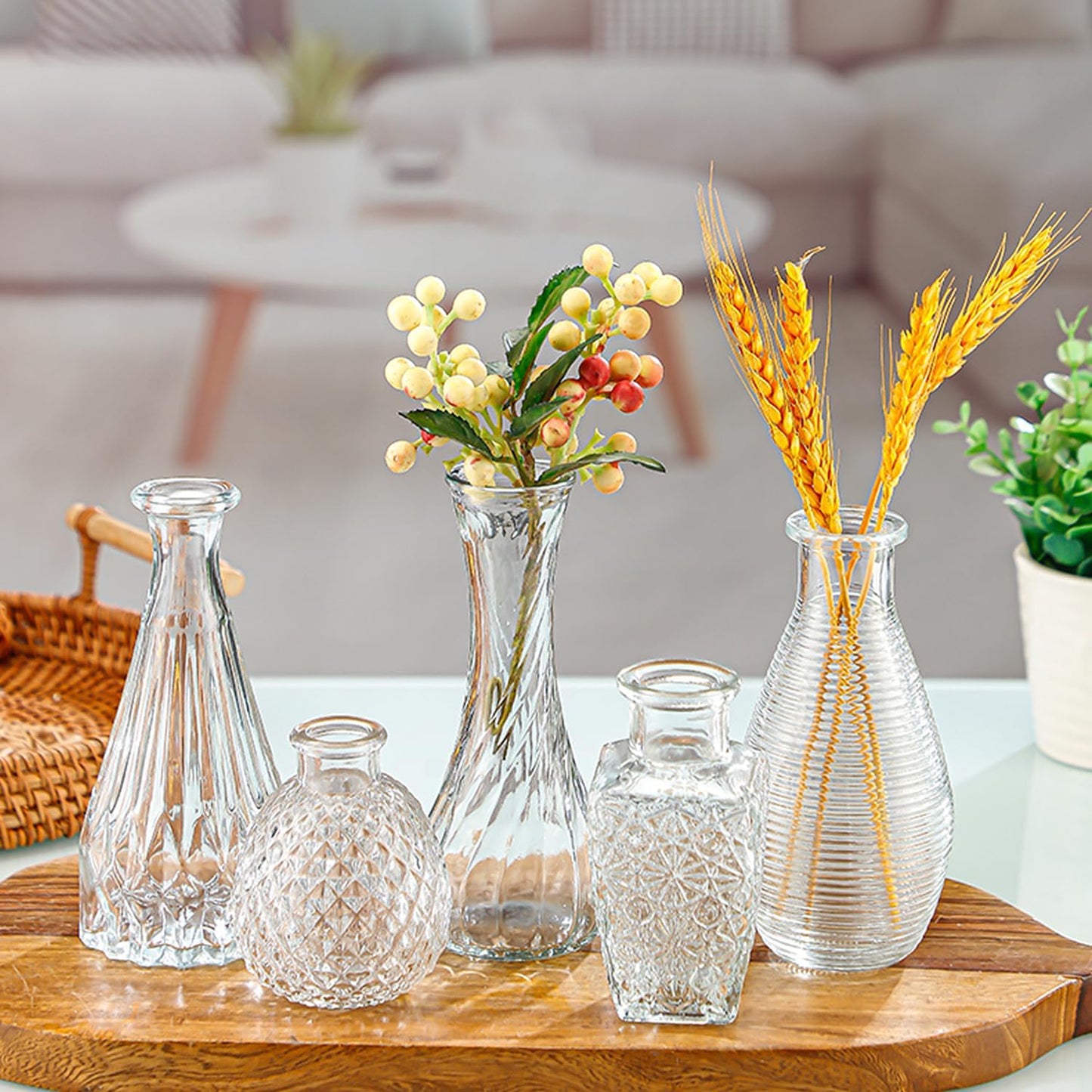 12 Pcs Bud Vase Set, Vases for Centerpieces, Cute Glass Bud Vases in Bulk, Small Vases for Flowers, Mini Vase Set for Wedding Decorations, Home Table Flower Décor