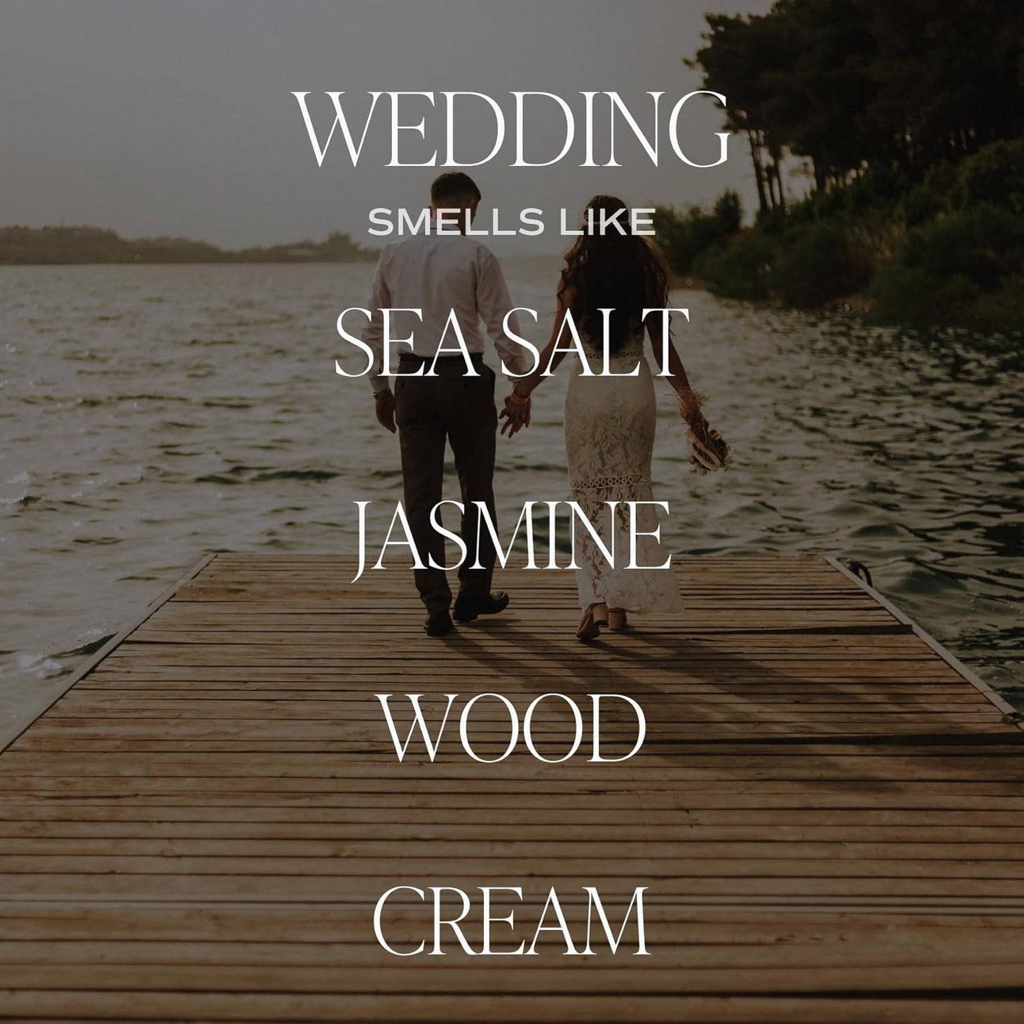 Sweet Water Decor Wedding Candle - Sea Salt, Jasmine, Cream, and Wood Scented Soy Wax Candle for Home - Engagement and Wedding Gifts for Her - 9oz Clear Jar, 40 Hour Burn Time, Made in The USA