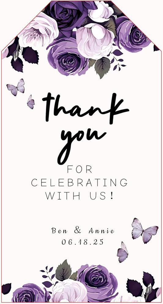 Personalized Gift Tags, Thank You Tags for Wedding Birthday Business Party Favors, Custom Hang Tags with Your Text and String, 2 X 3.75 Inch (Wreath Pattern 1)